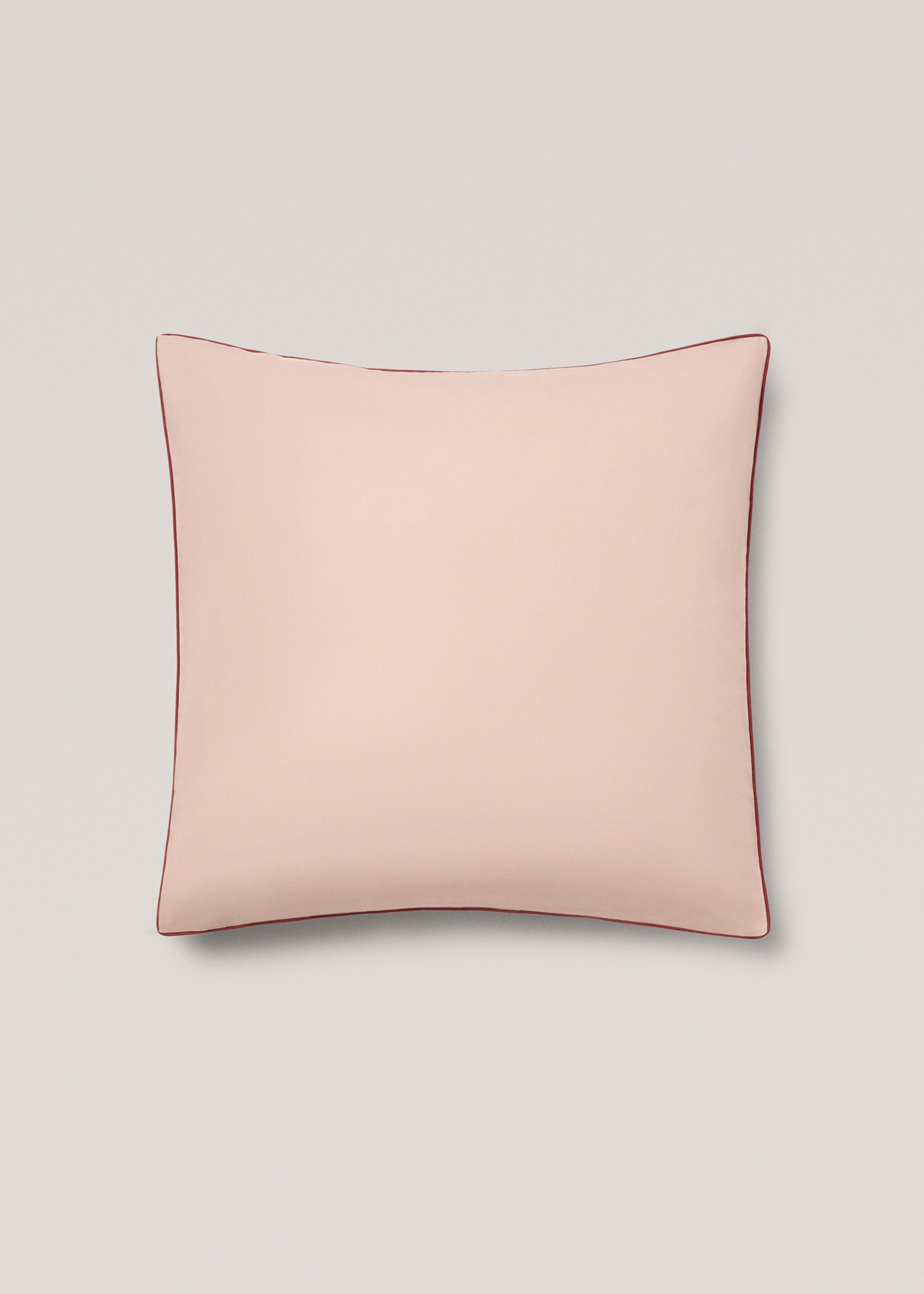 Two-tone reversible pillowcase 60x60cm - Details of the article 1, Pink. Ref: 77010623-00.