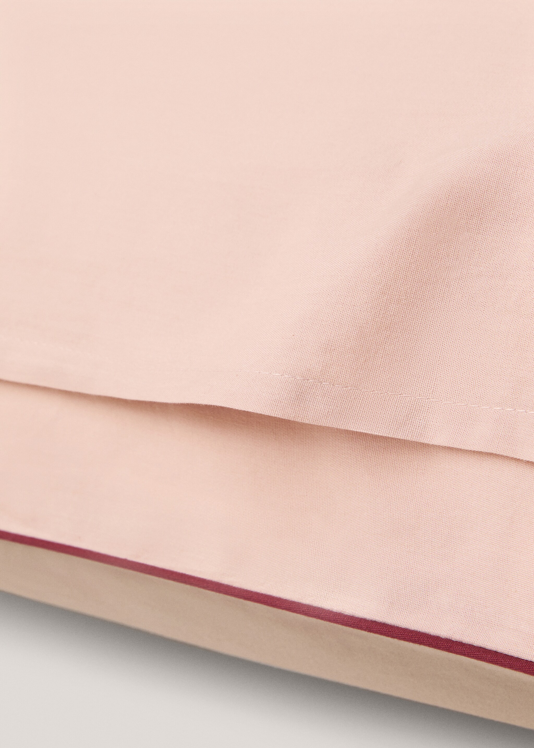 Two-tone reversible pillowcase 60x60cm - Details of the article 3, Pink. Ref: 77010623-00.