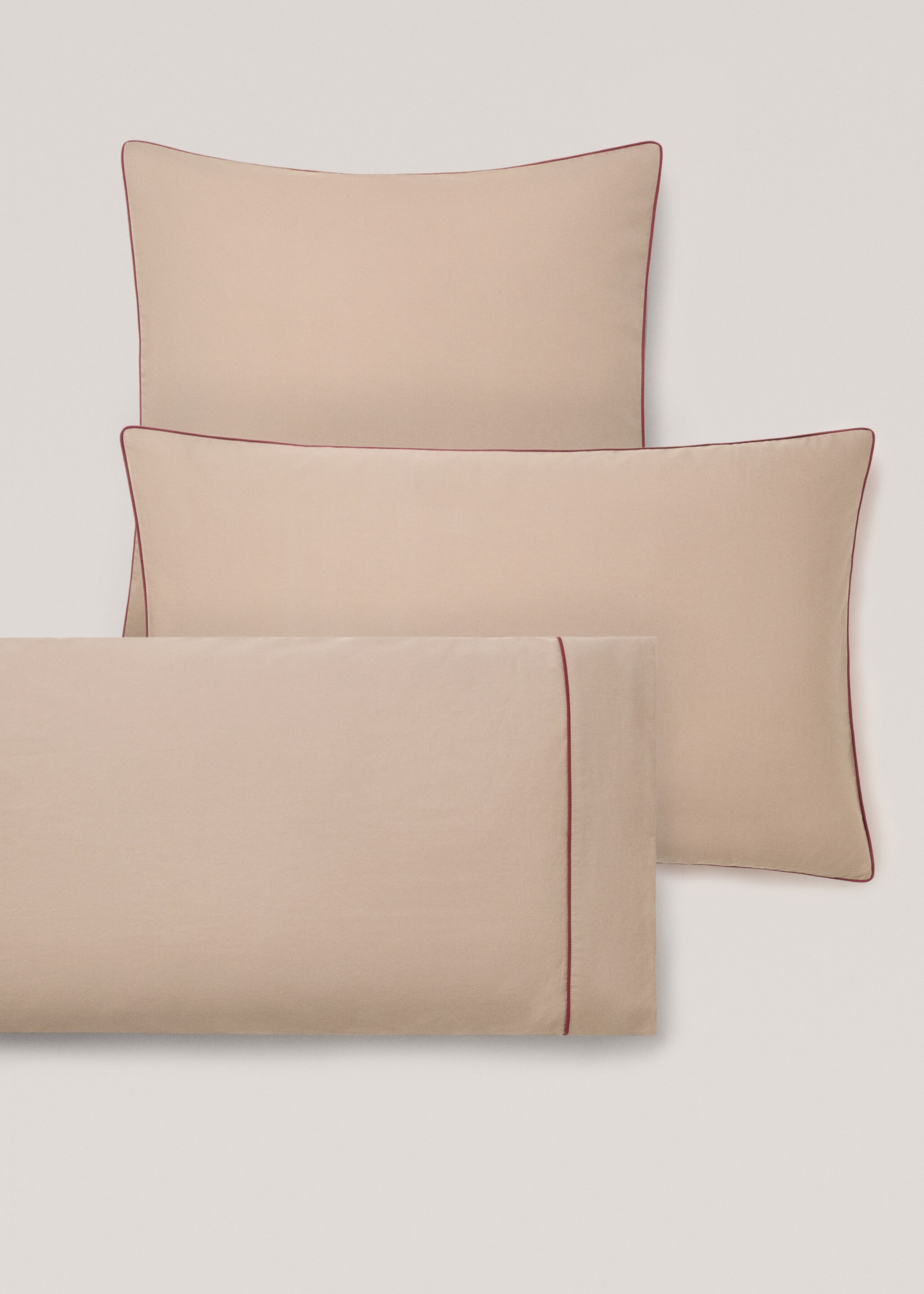 Two-tone reversible pillowcase 60x60cm - Details of the article 5, Pink. Ref: 77010623-00.