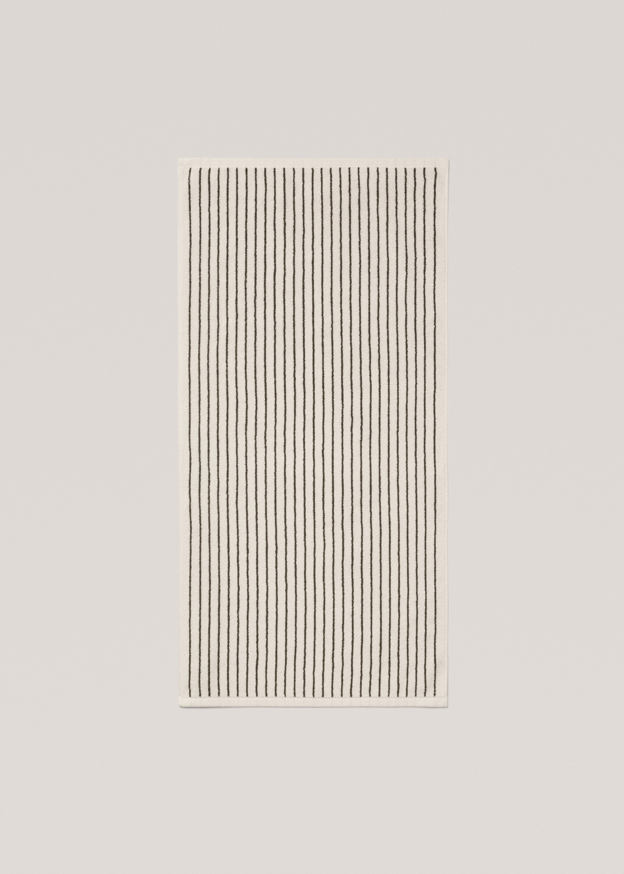 Striped hand towel 50x90cm - Details of the article 3, Beige. Ref: 77010646-00.