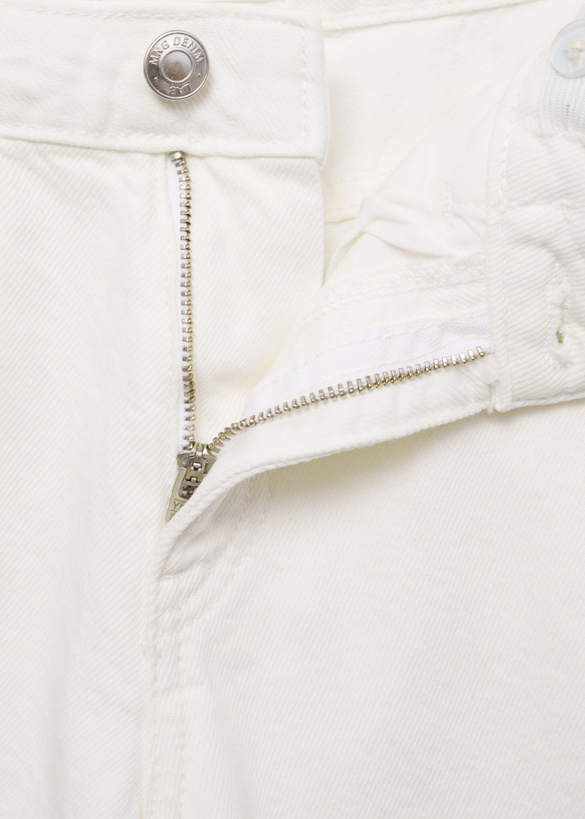 Jeans culotte mid-waist comfort - Details of the article 8, White. Ref: 77011010-00.