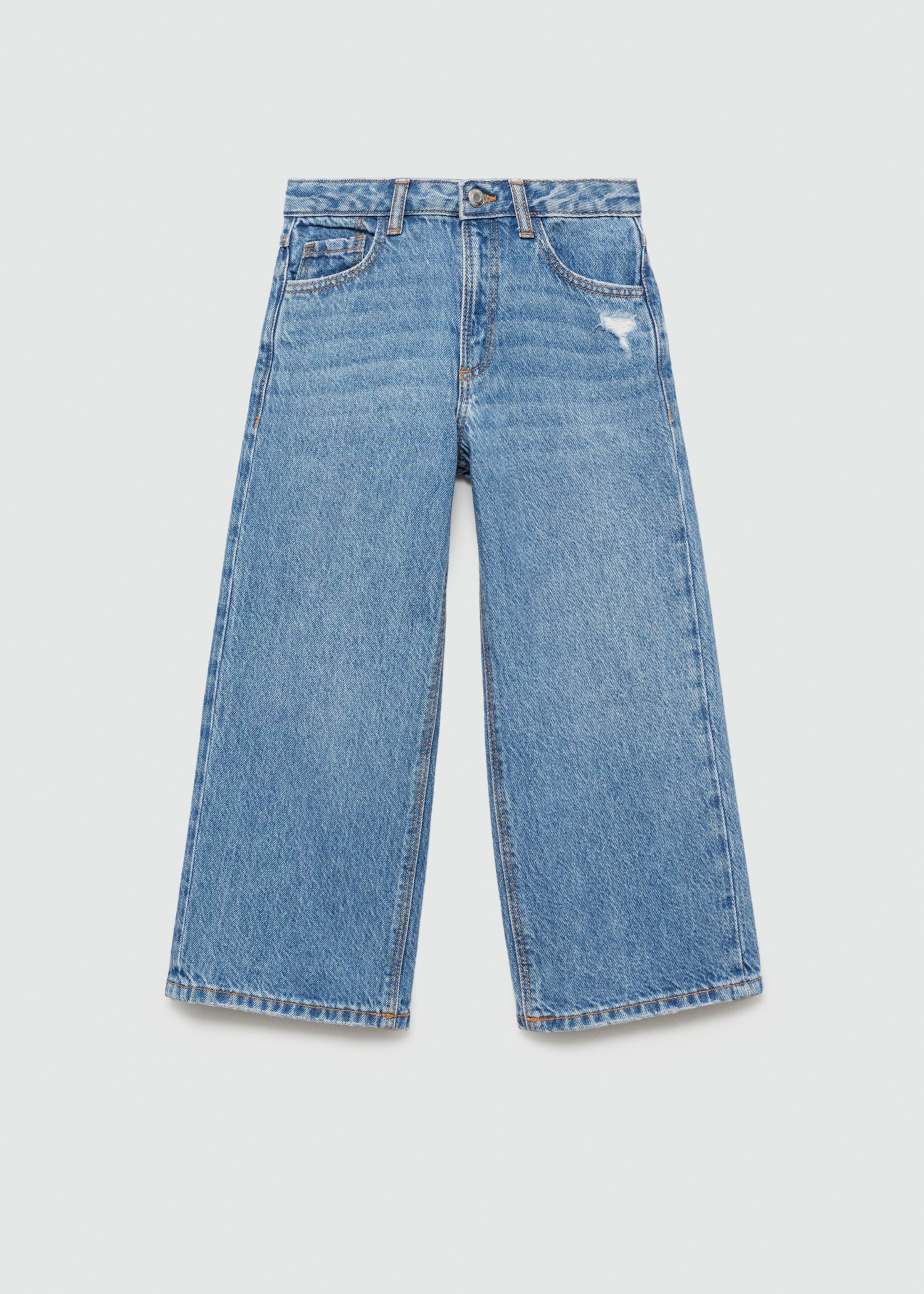 Jeans culotte mid-waist comfort - Article without model, Medium Blue. Ref: 77011010-00.