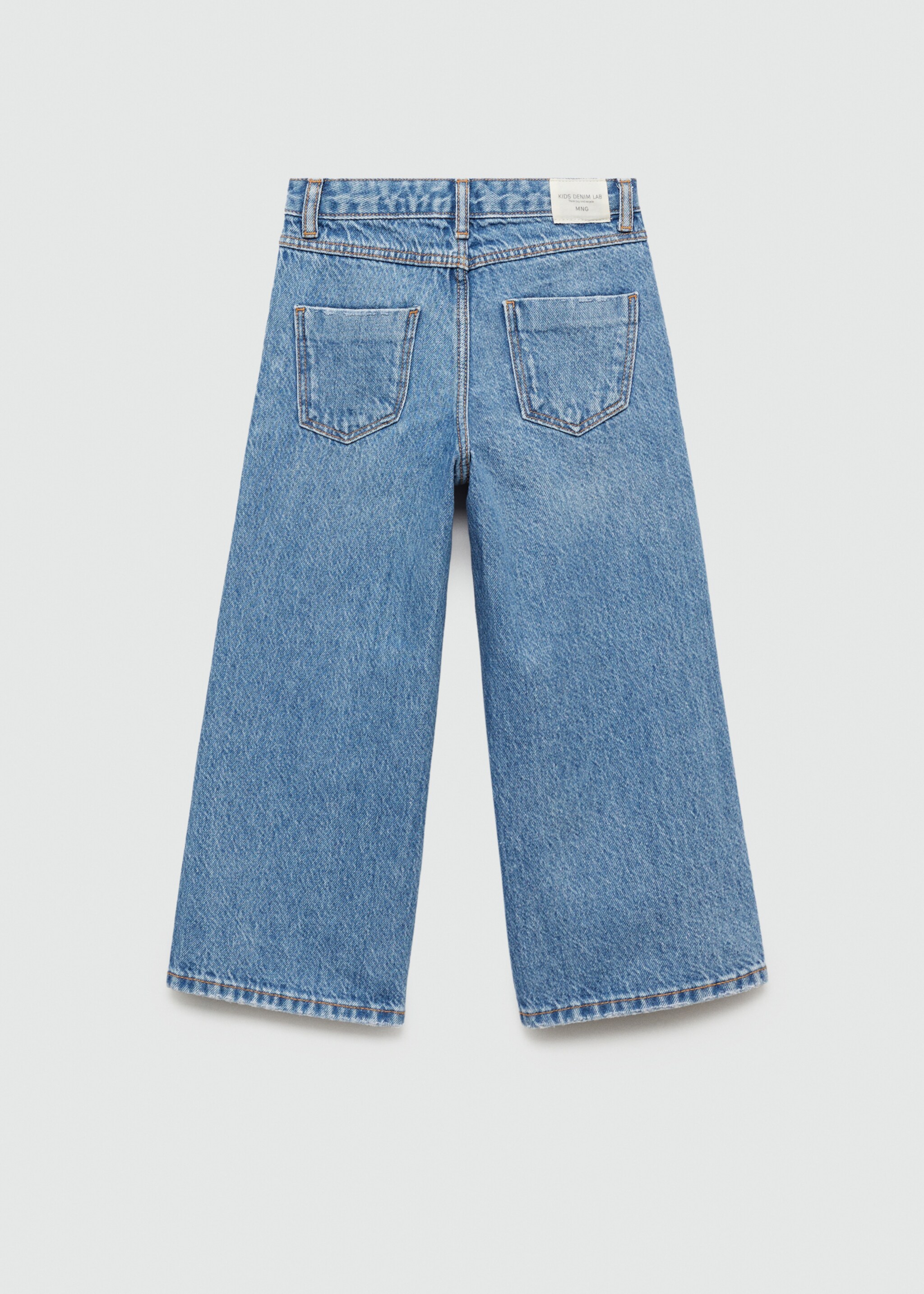 Jeans culotte mid-waist comfort - Reverse of the article, Medium Blue. Ref: 77011010-00.