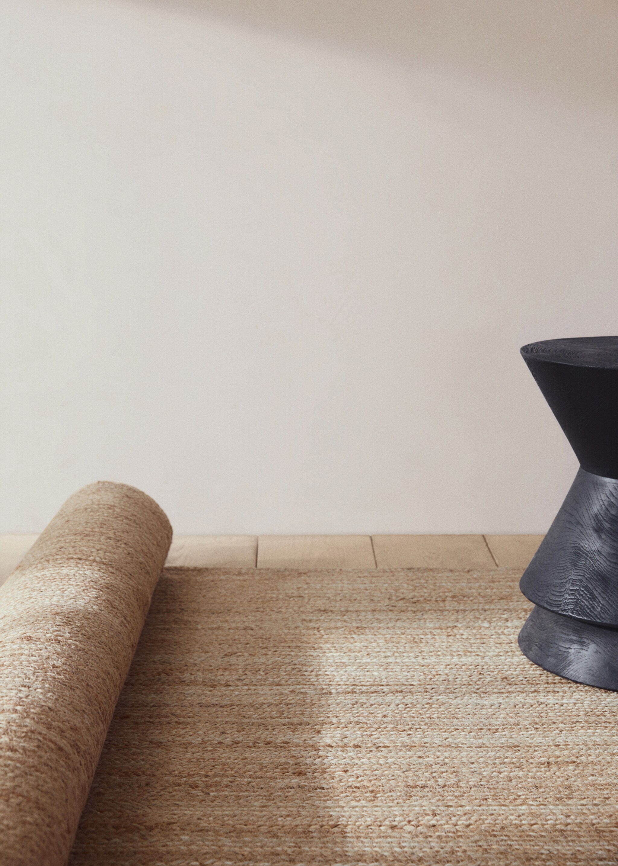 Large natural fibre rectangular rug - Details of the article 8, Beige. Ref: 77011011-00.