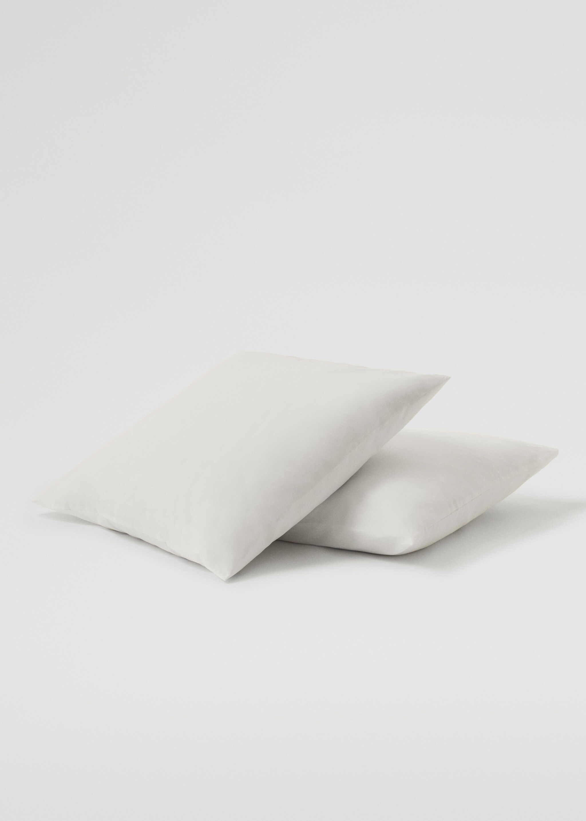 Cotton percale pillow case 60x60cm - Medium plane, White. Ref: 77011014-00.