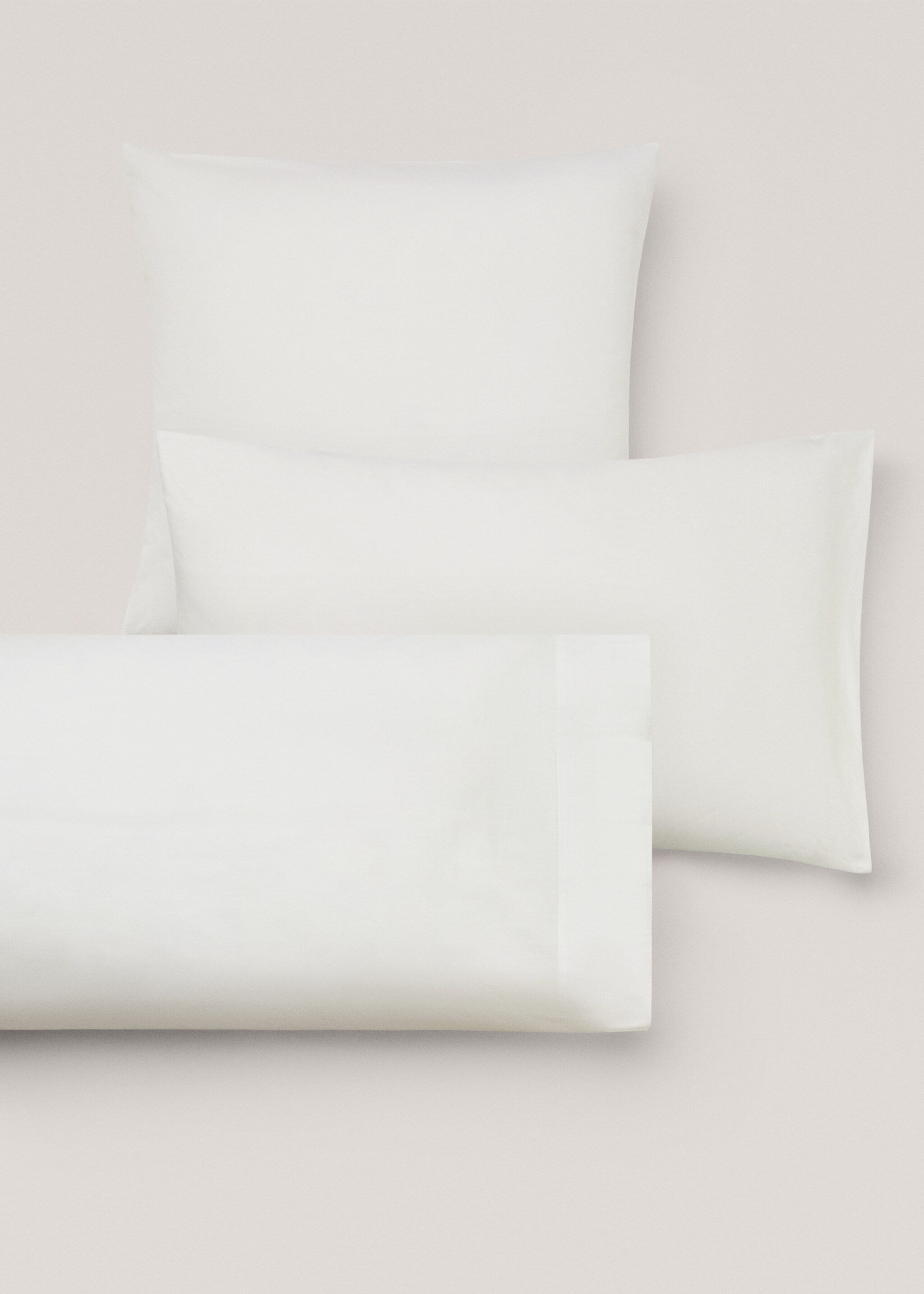 Povlak na polštář perkálová bavlna 60 x 60 cm - Detail zboží 4, Bílá. Ref: 77011017-00.