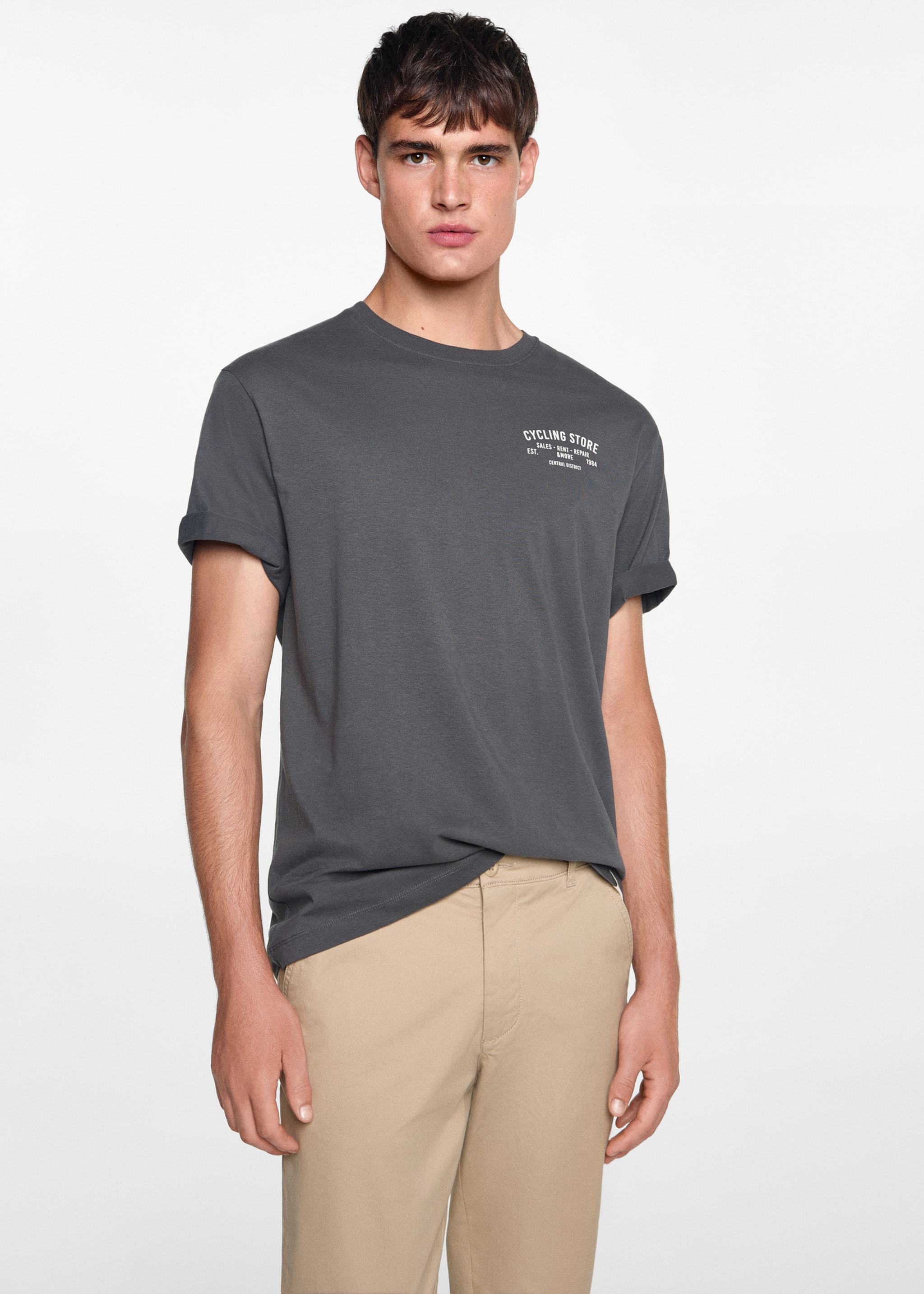 Cotton chinos - Medium plane, Beige. Ref: 77011511-00.