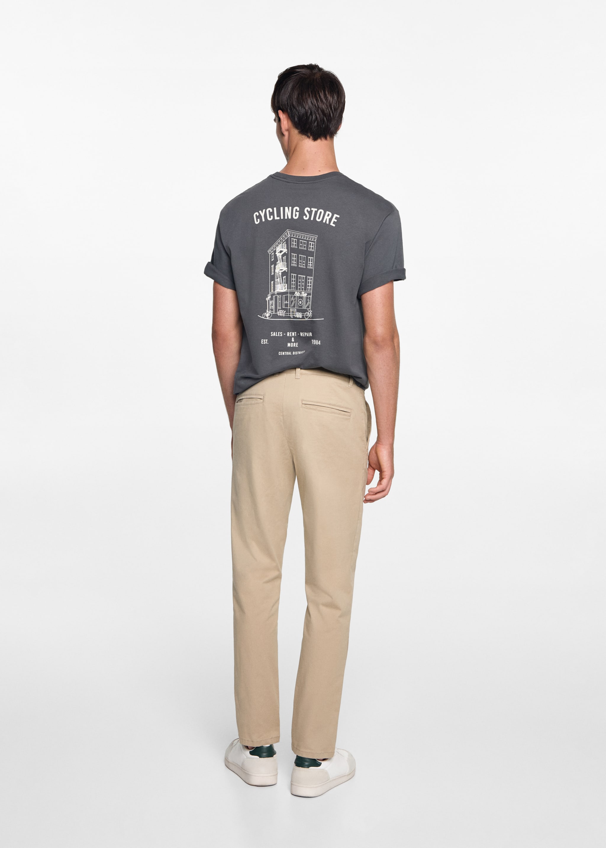 Cotton chinos - Reverse of the article, Beige. Ref: 77011511-00.