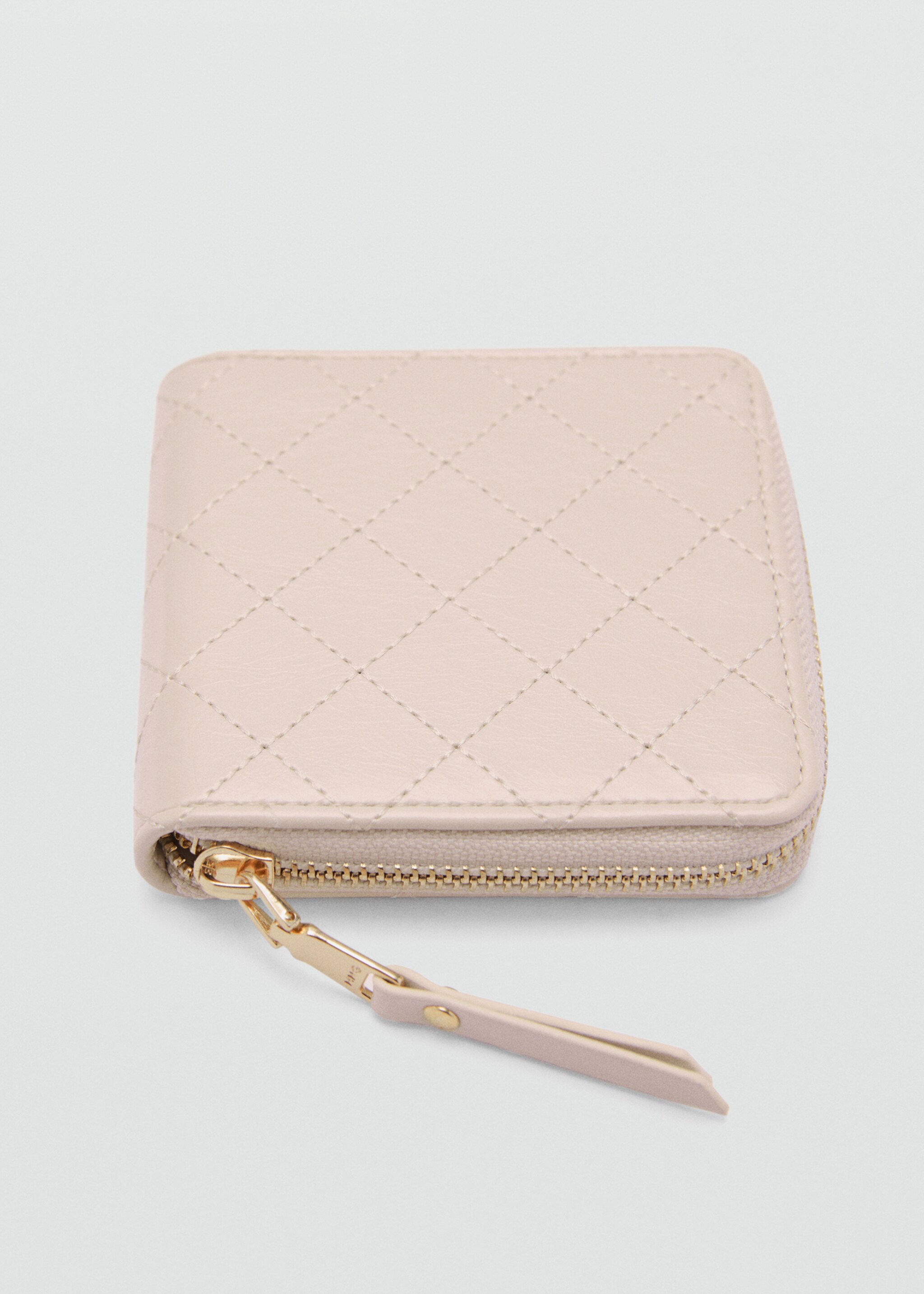 Brieftasche mit Ziernähten - Mittlere Ansicht, Cremeweiß. Ref: 77012009-00.