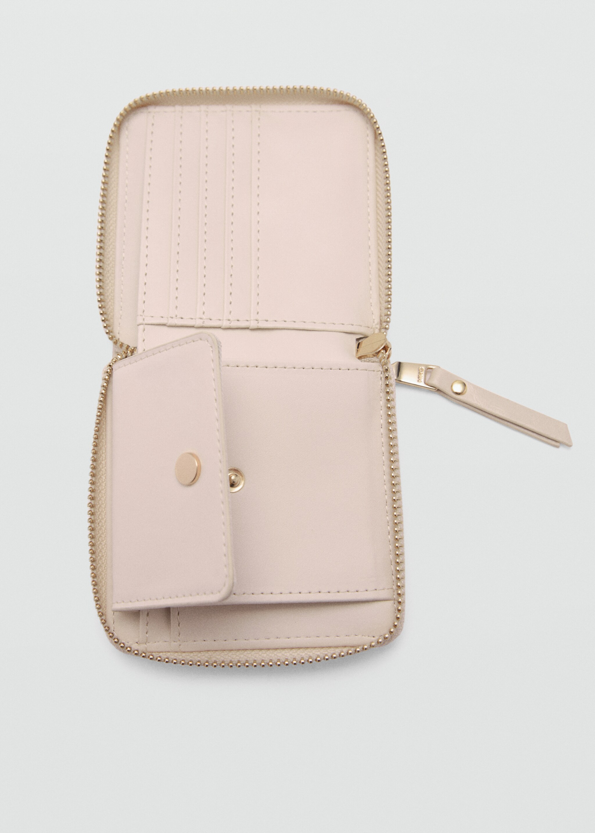 Brieftasche mit Ziernähten - Detail des Artikels 1, Cremeweiß. Ref: 77012009-00.