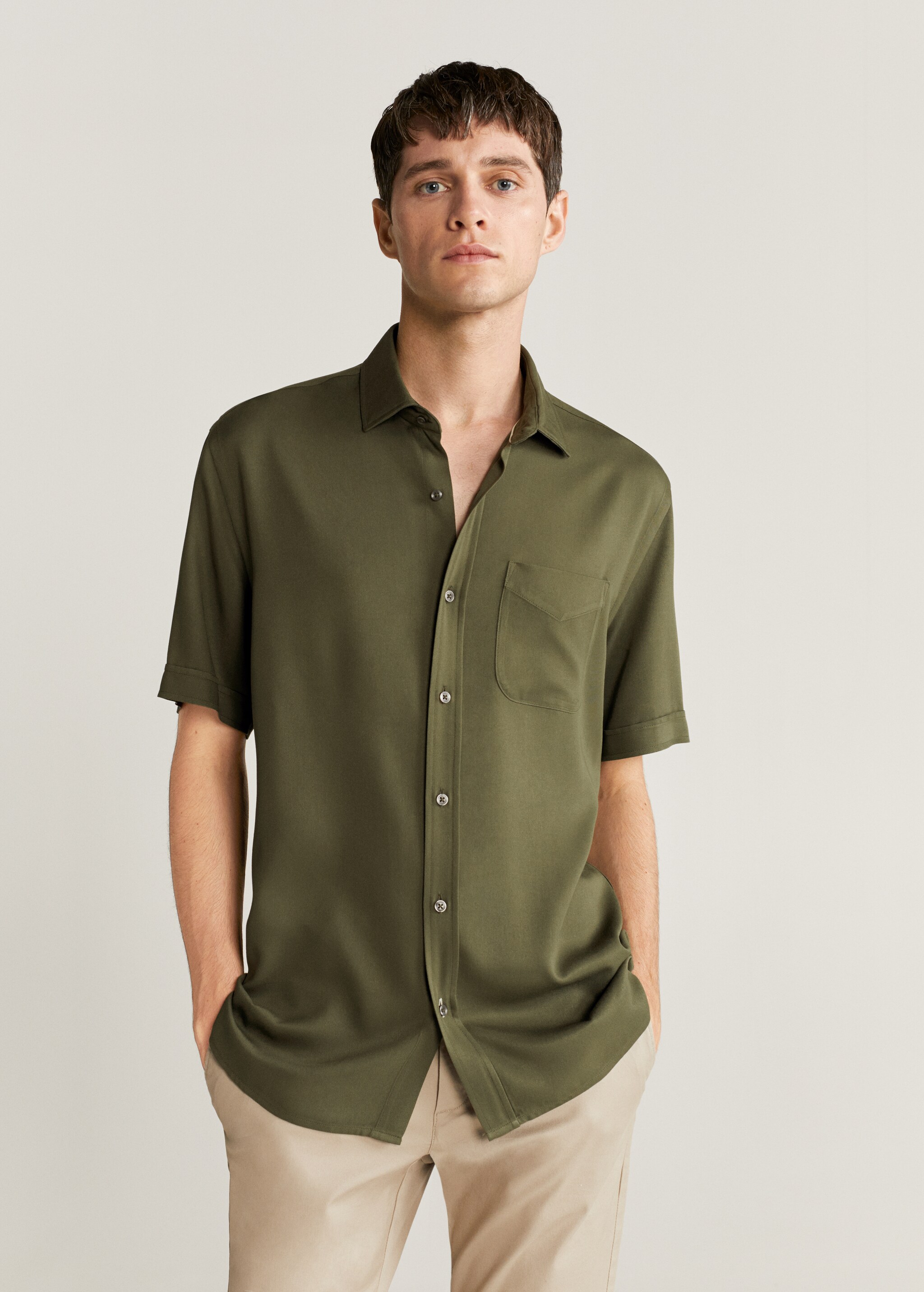 Camisa regular fit fluida - Plano medio