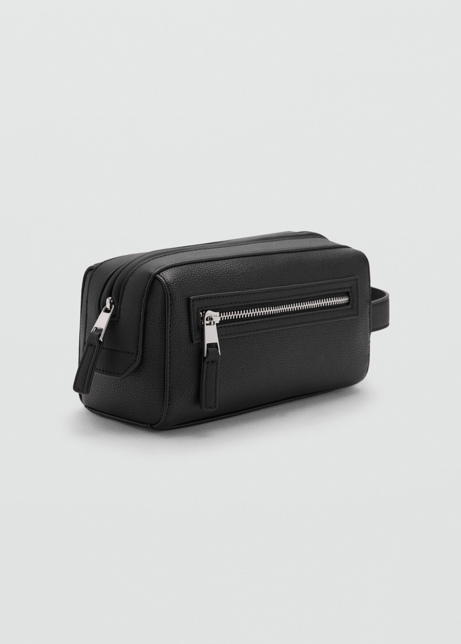 Zipped pebbled cosmetic bag - Medium plane
