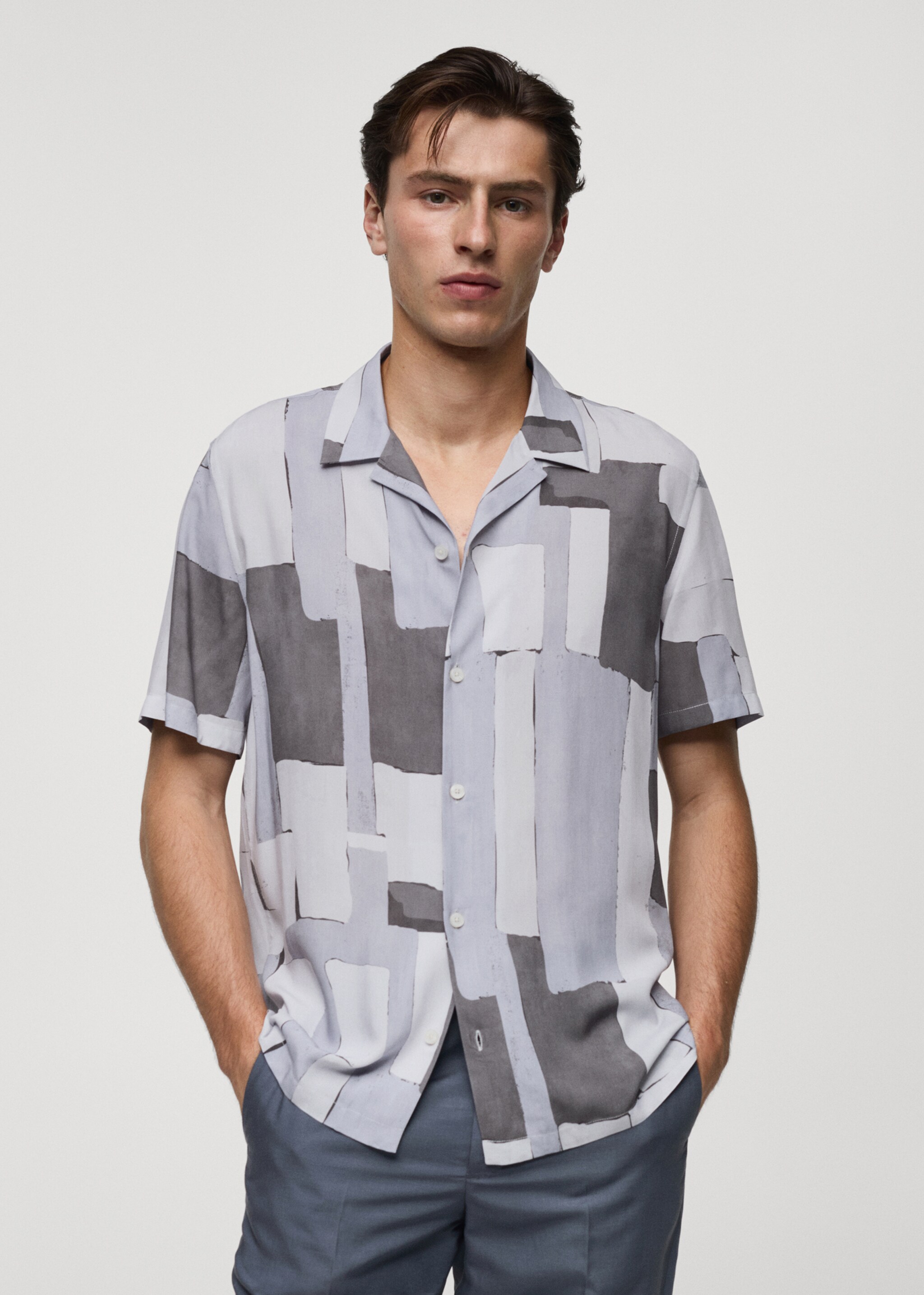 Camicia regular-fit fluida stampata - Piano medio