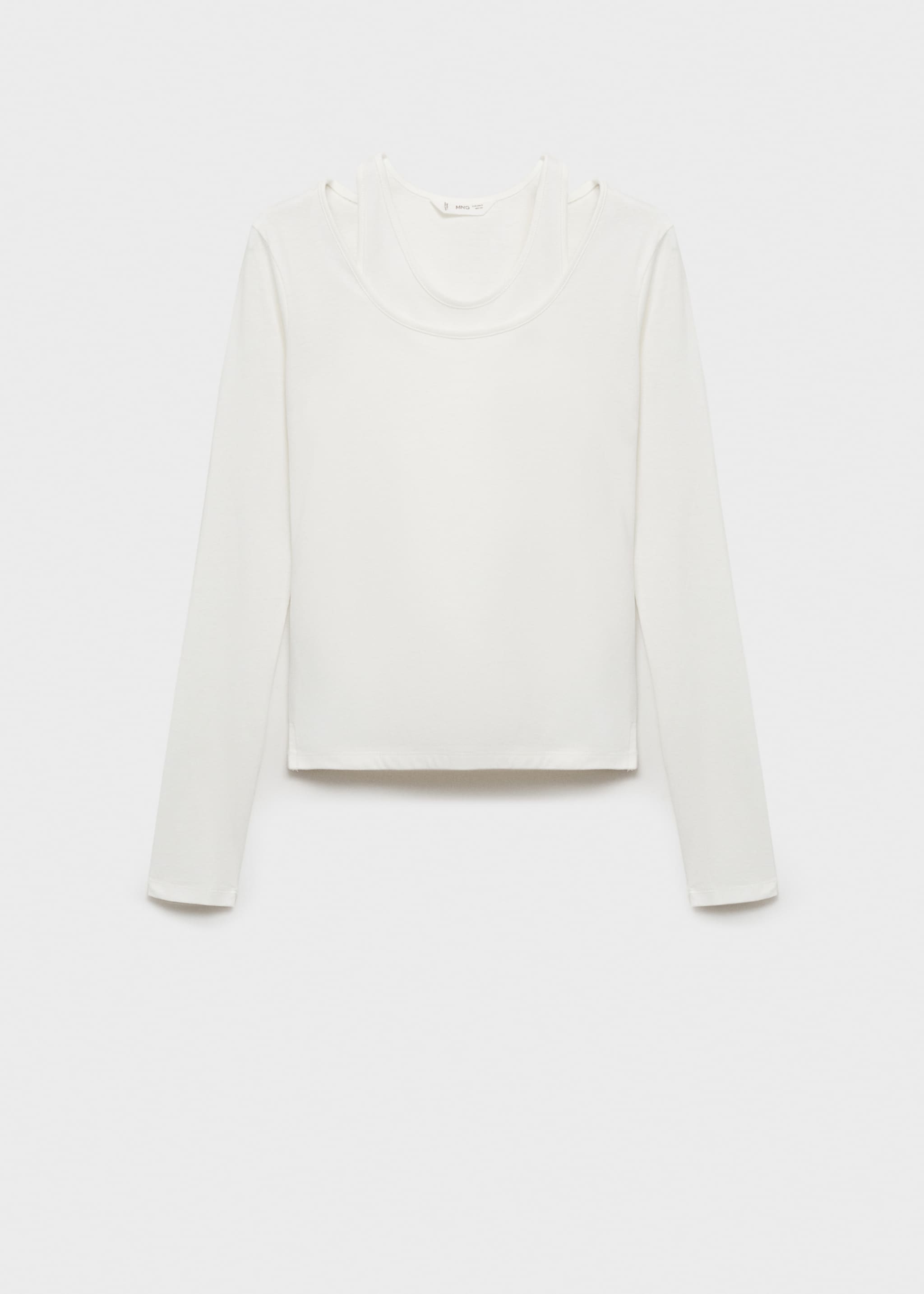 Double cotton t-shirt - Article without model, Off White. Ref: 77012937-00.