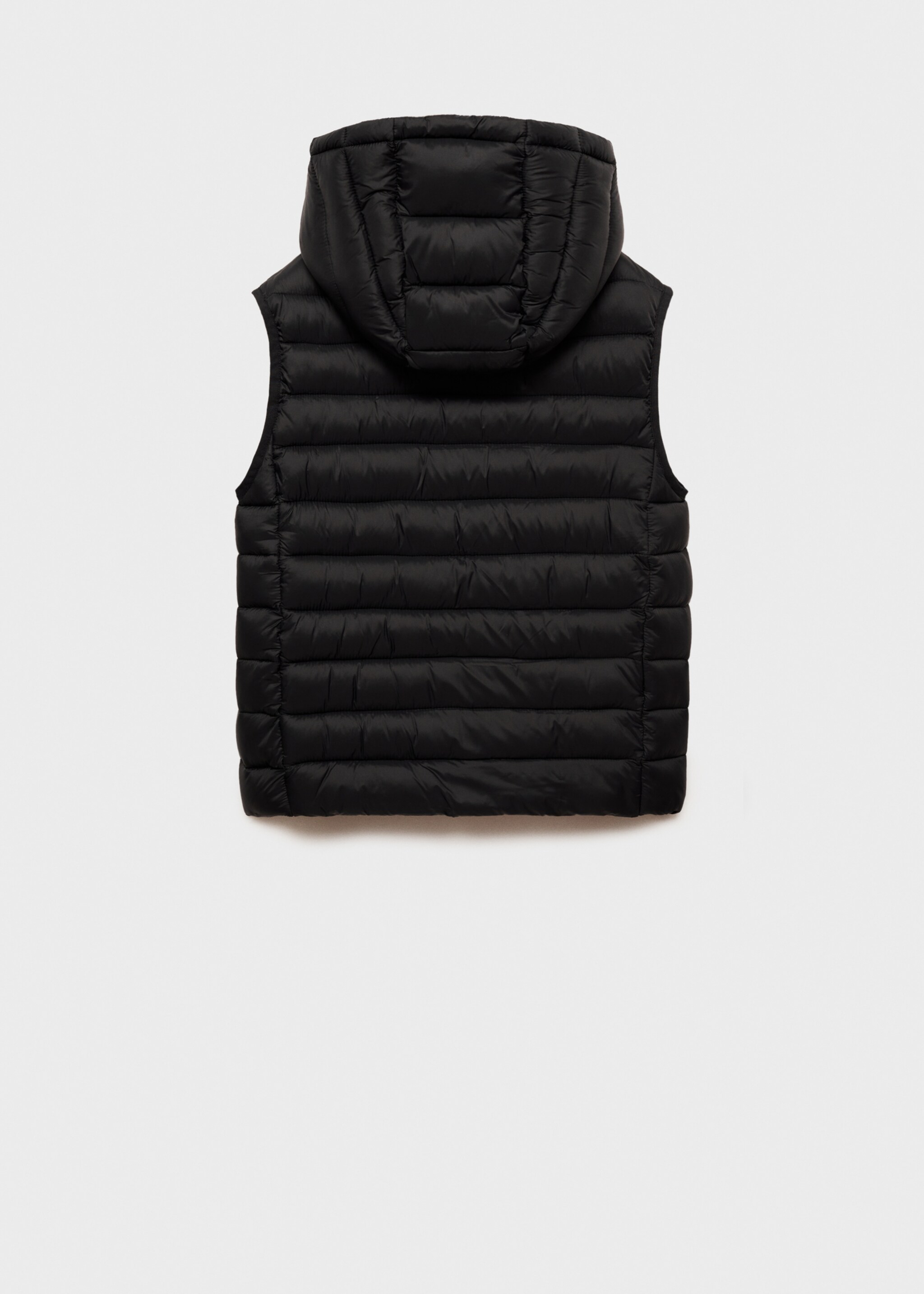 Quilted gilet with hood - Reverse of the article, Black. Ref: 77013270-00.