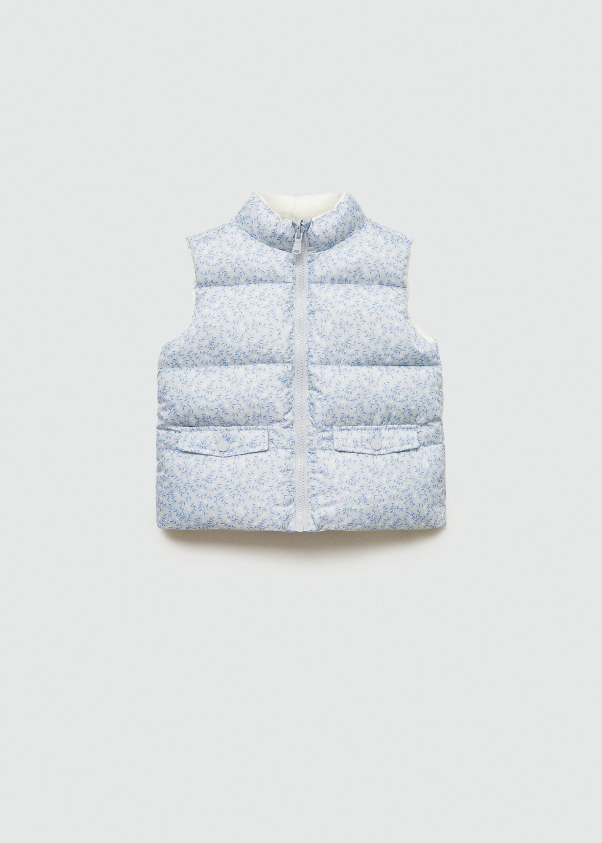 Reversible quilted gilet - Article without model, Sky Blue. Ref: 77013271-00.