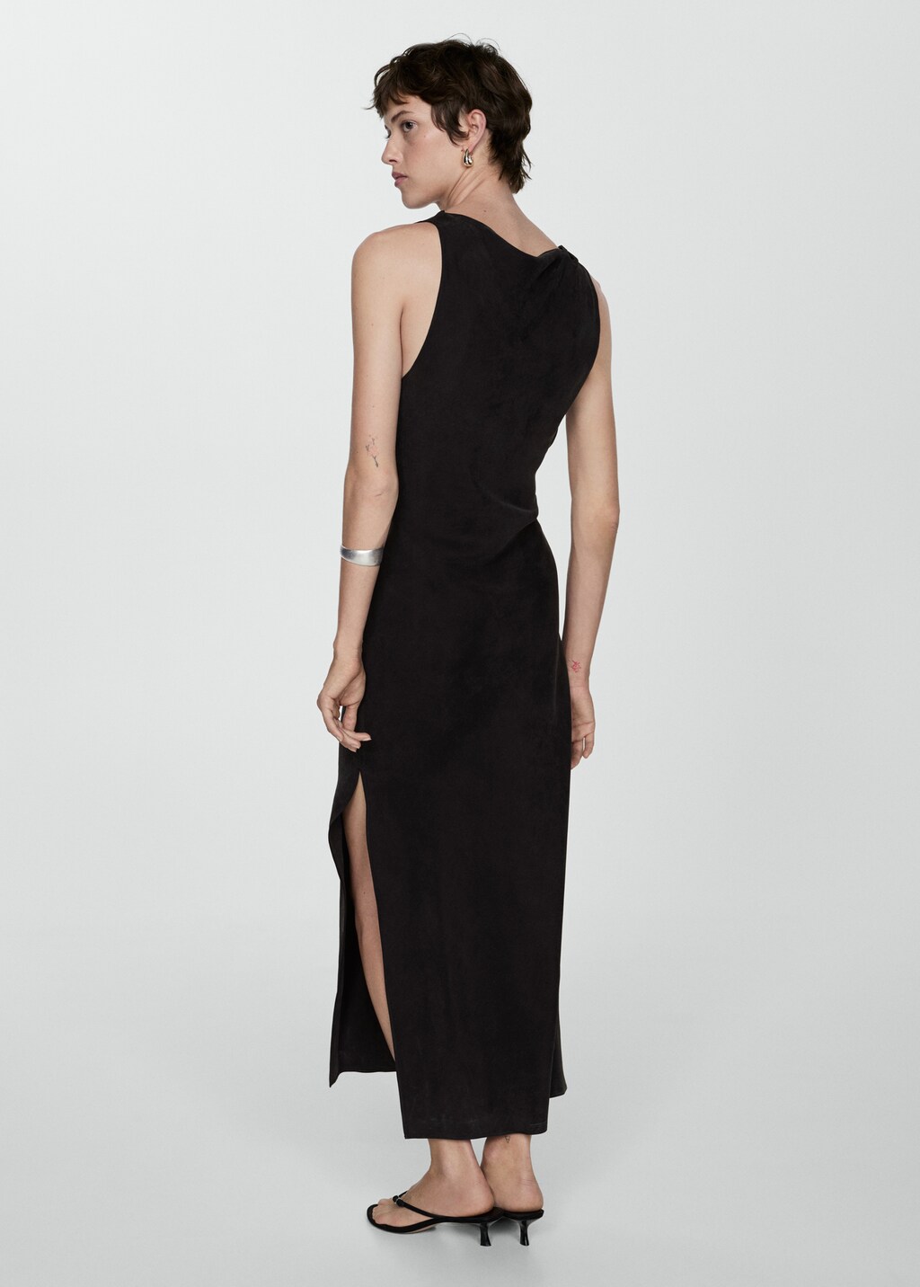 希少 Y's CUPRO STRIPE LONG POCKET DRESS 黒1 Y's 2022AW Long Pocket Dress Black, Striped Cupro, Size 1