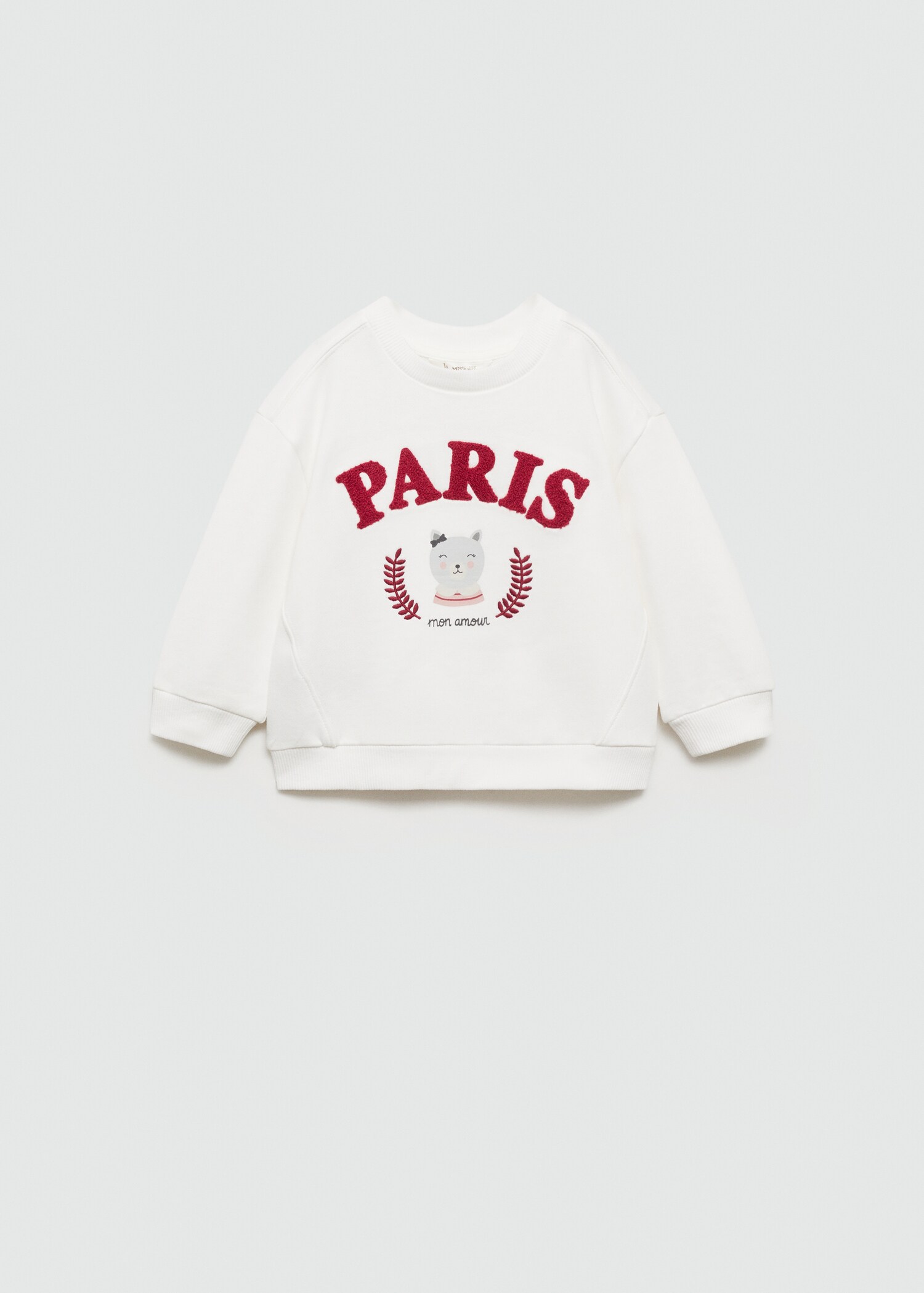 Embroidered detail cotton sweatshirt - Article without model