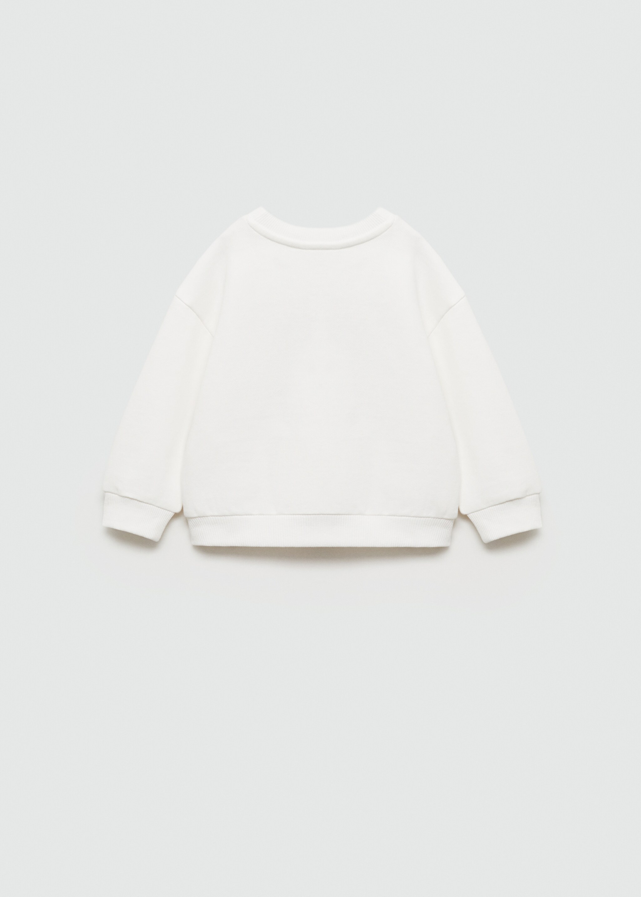Embroidered detail cotton sweatshirt - Reverse of the article, Off White. Ref: 77013276-00.