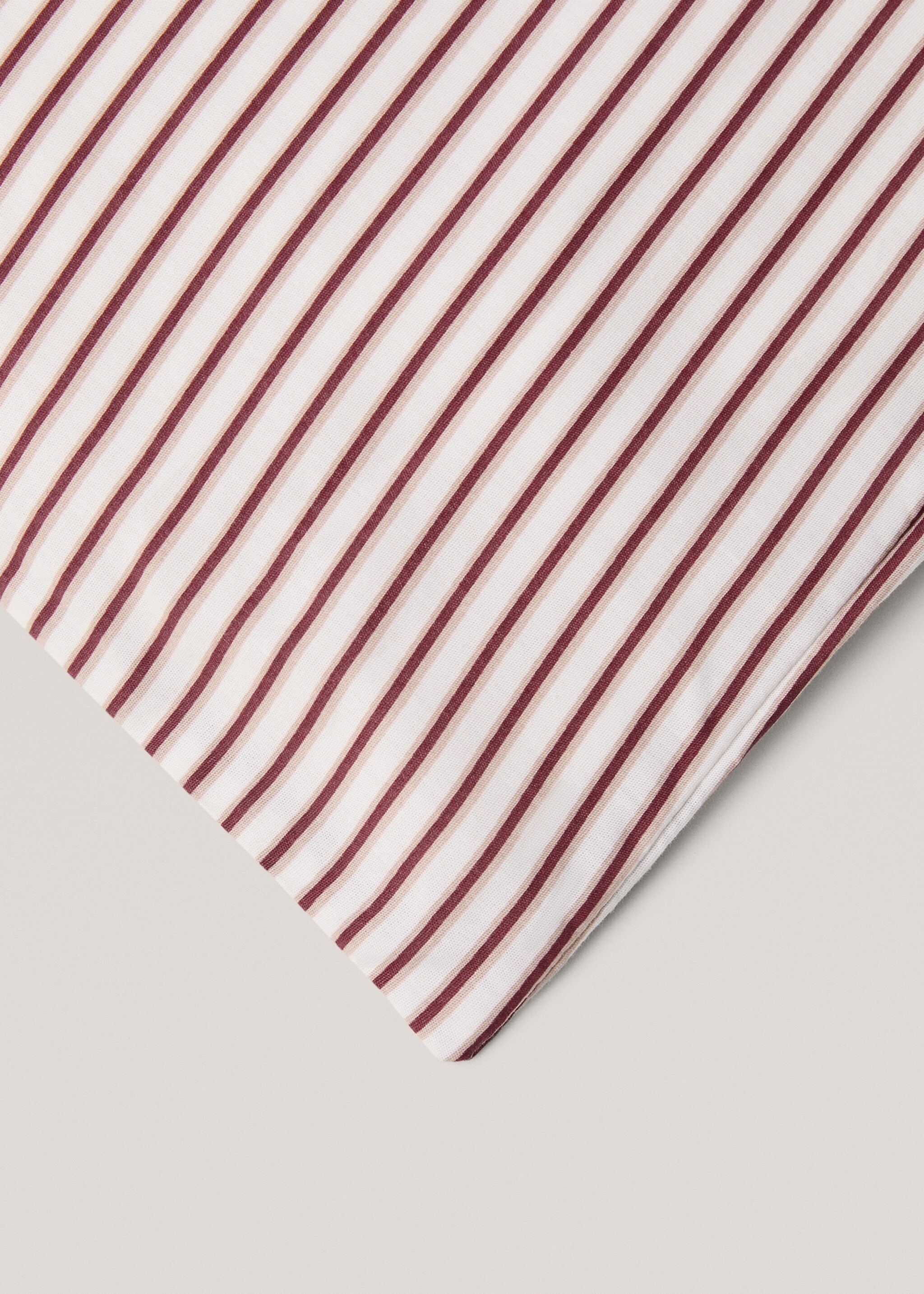 Percale cotton striped duvet cover for 90 cm bed - Details of the article 2, Pink. Ref: 77013278-00.