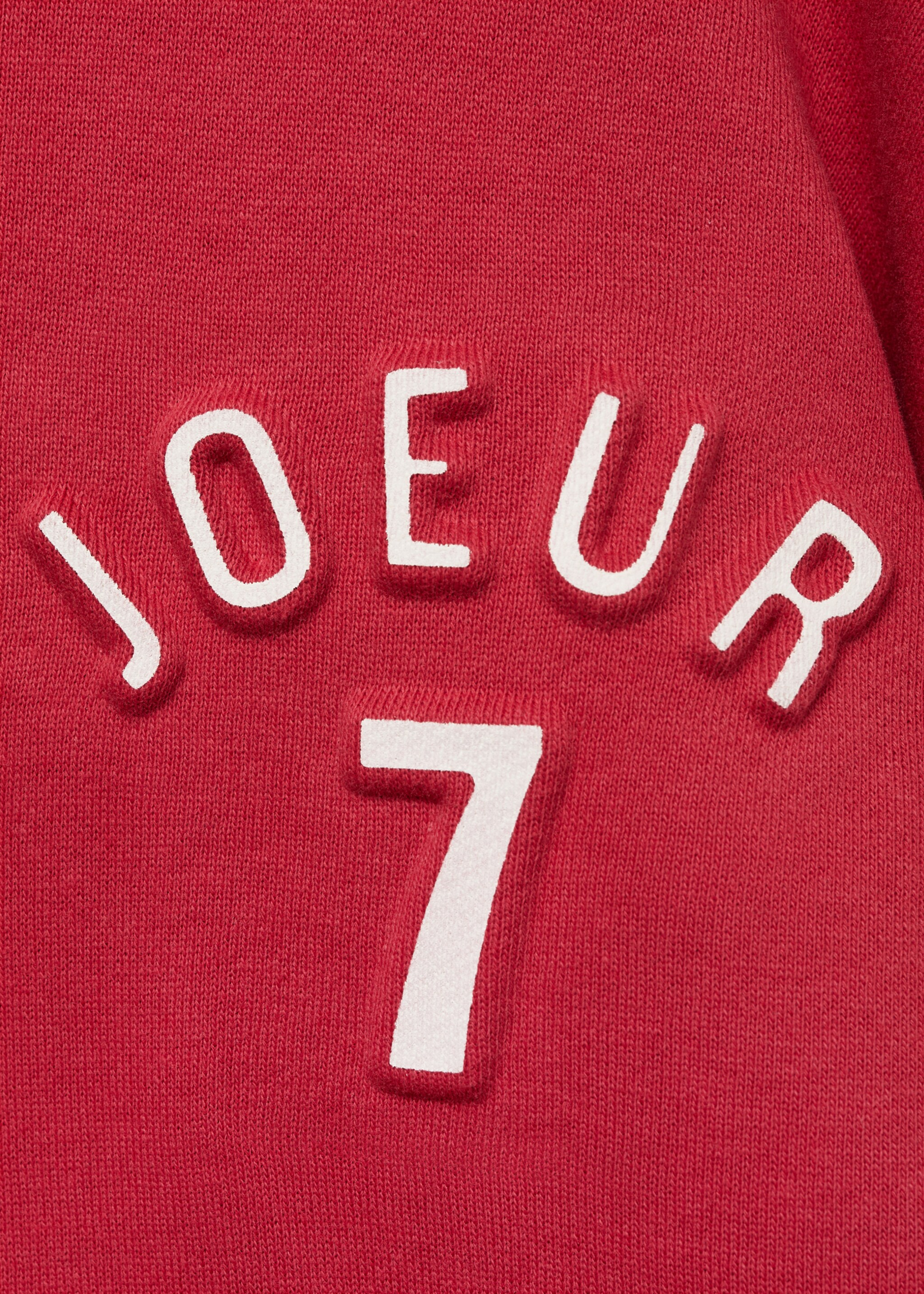 Printed cotton sweatshirt - Details of the article 8, Red. Ref: 77013285-00.