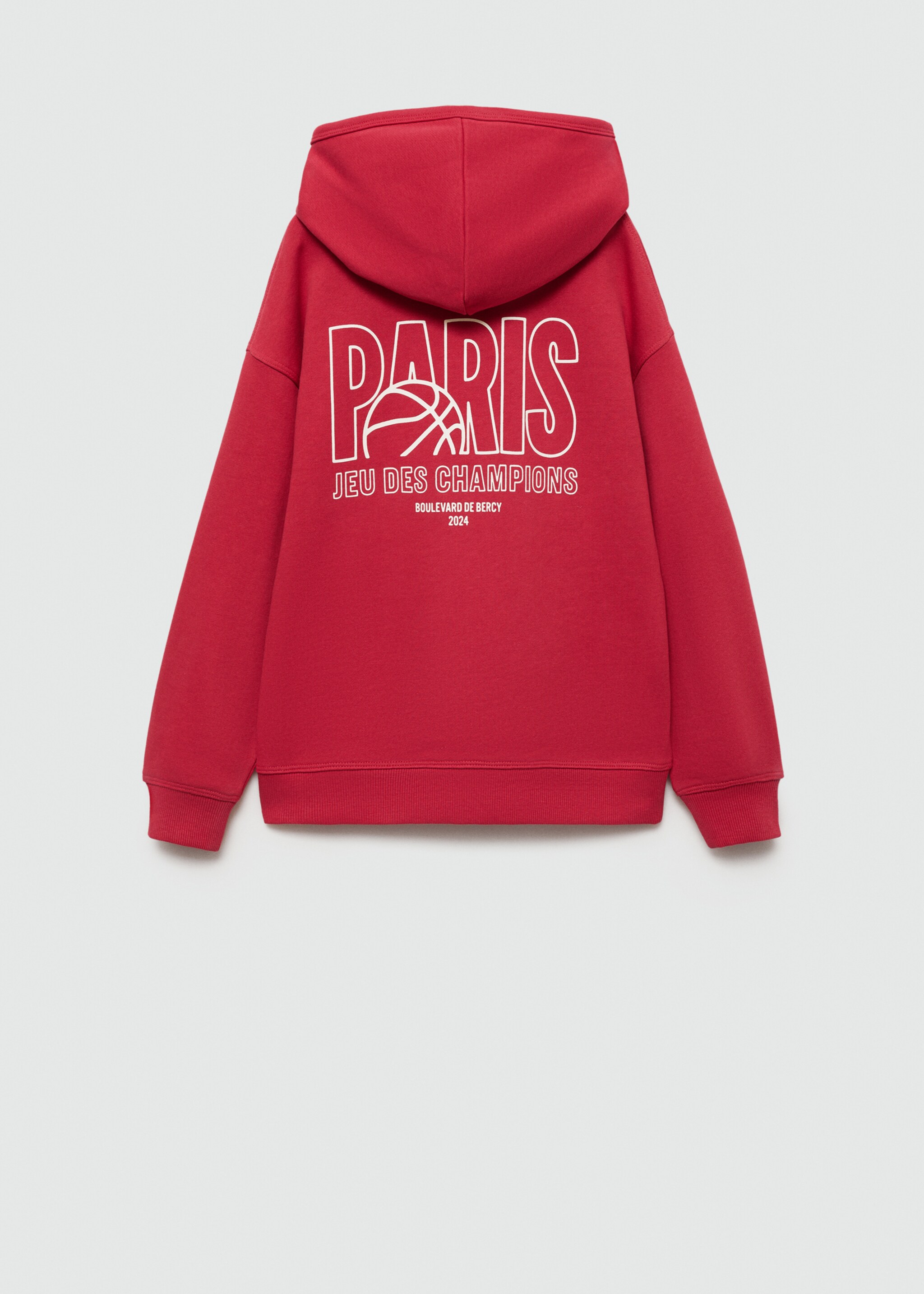Printed cotton sweatshirt - Reverse of the article, Red. Ref: 77013285-00.