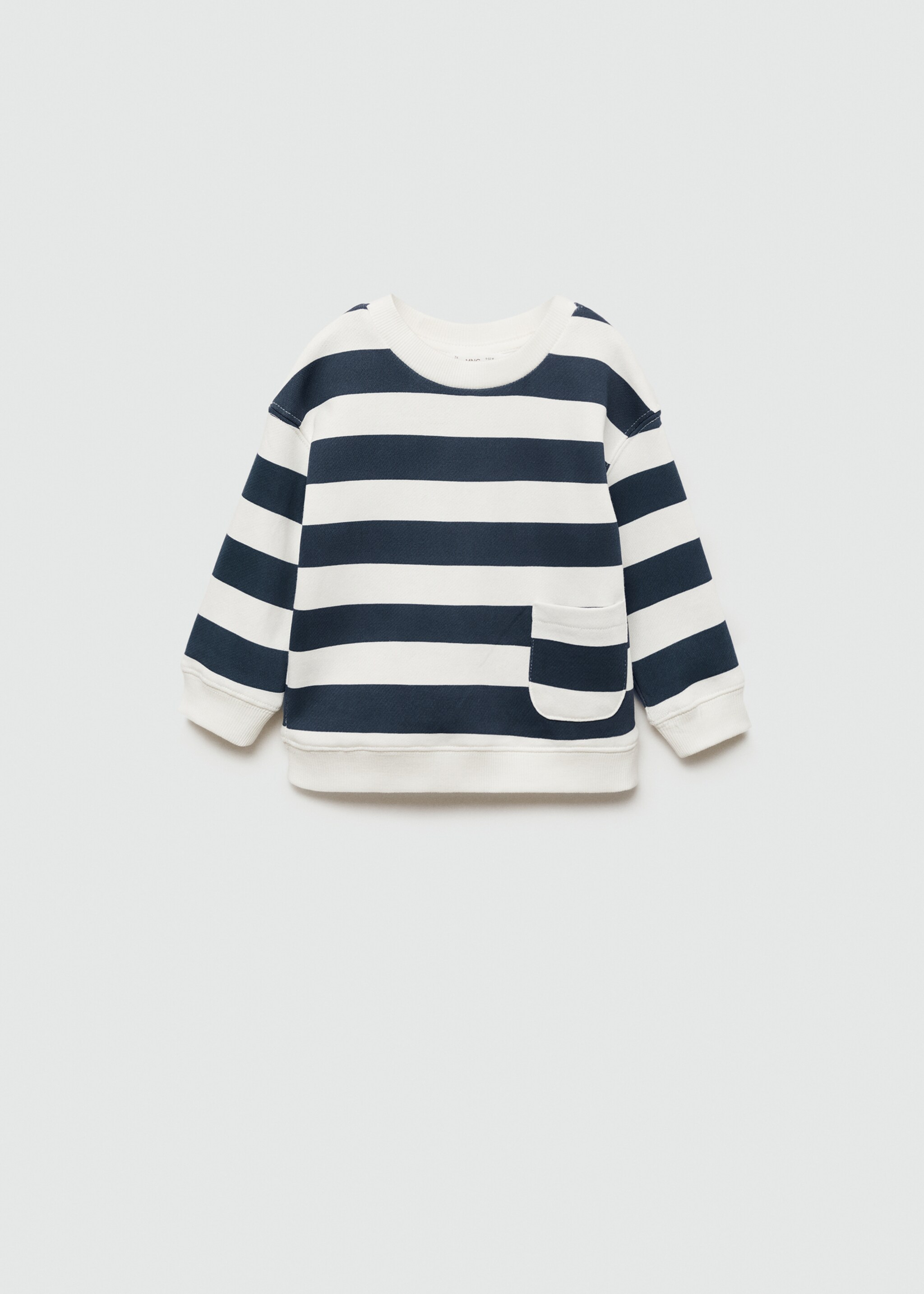 Striped print sweatshirt - Article without model, Dark Navy. Ref: 77013288-00.