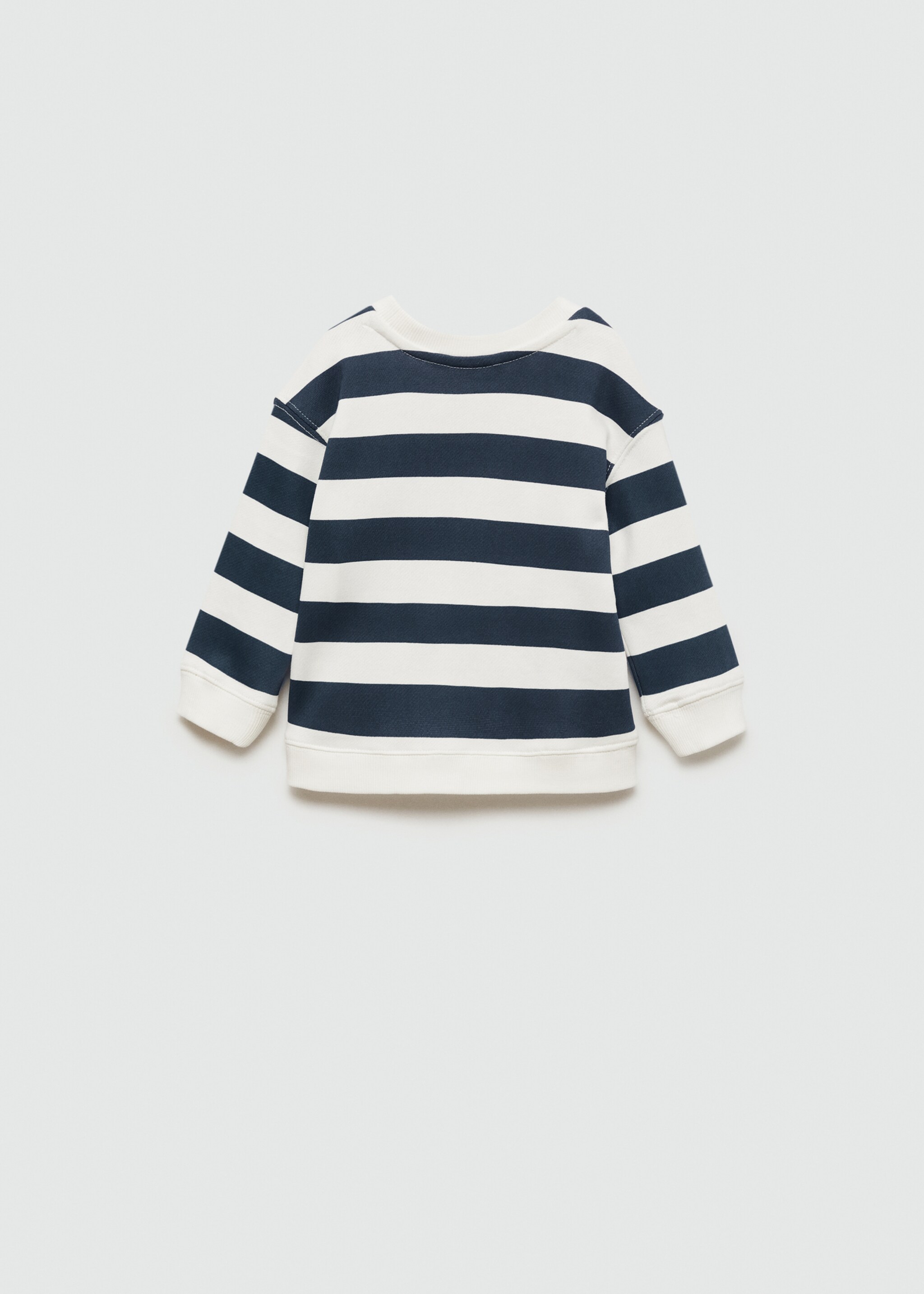 Striped print sweatshirt - Reverse of the article, Dark Navy. Ref: 77013288-00.