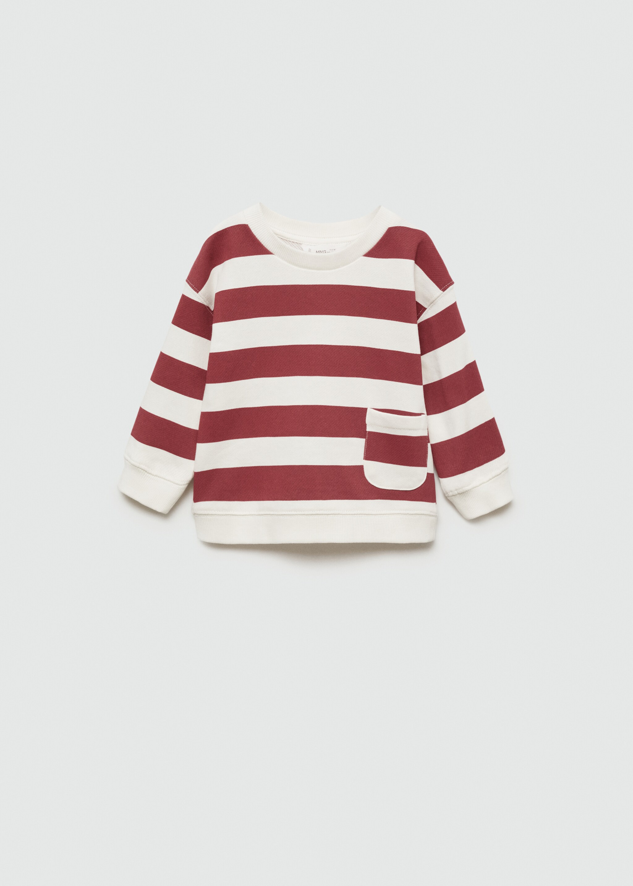 Striped print sweatshirt - Article without model, Maroon. Ref: 77013288-00.