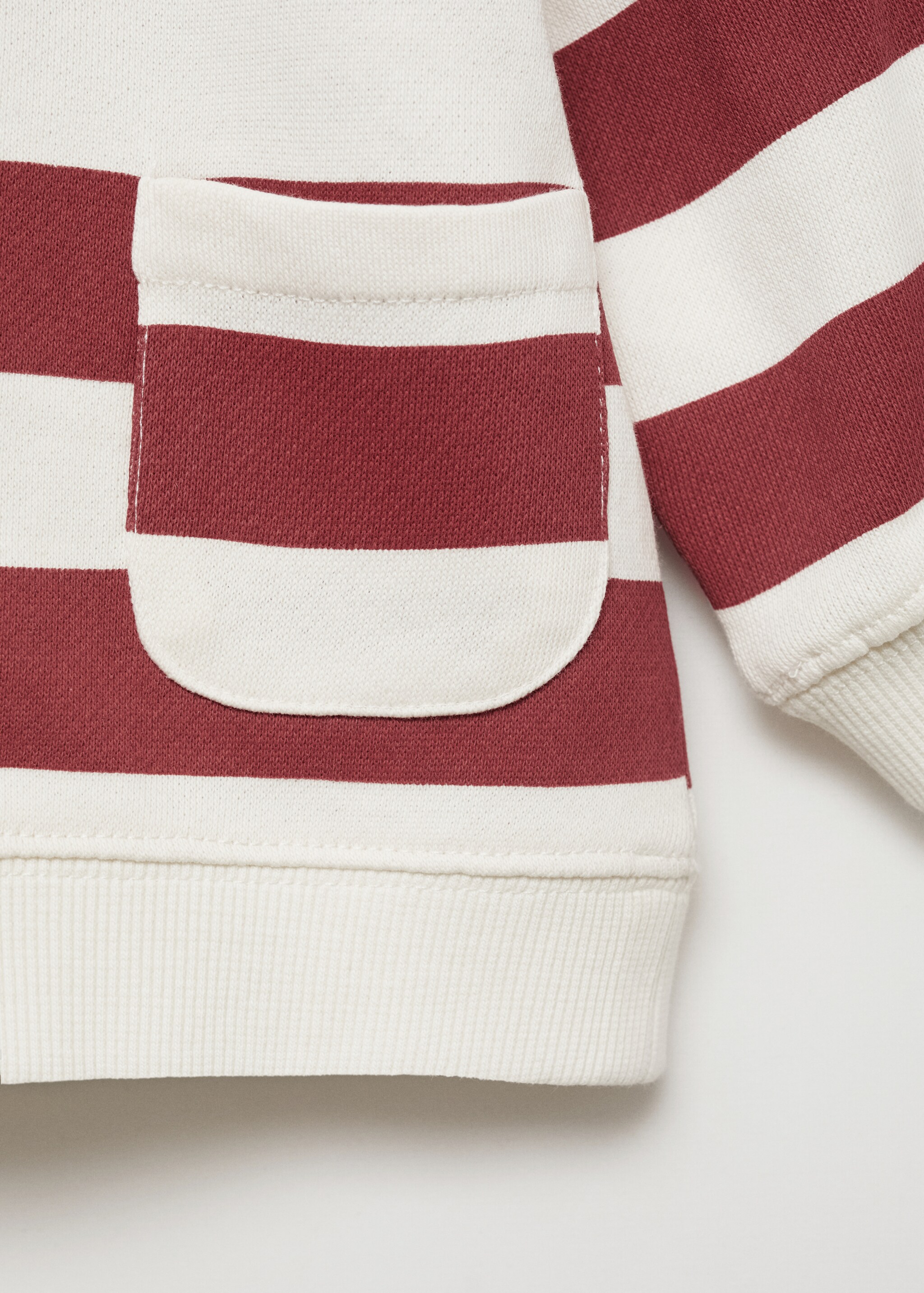 Striped print sweatshirt - Details of the article 0, Maroon. Ref: 77013288-00.