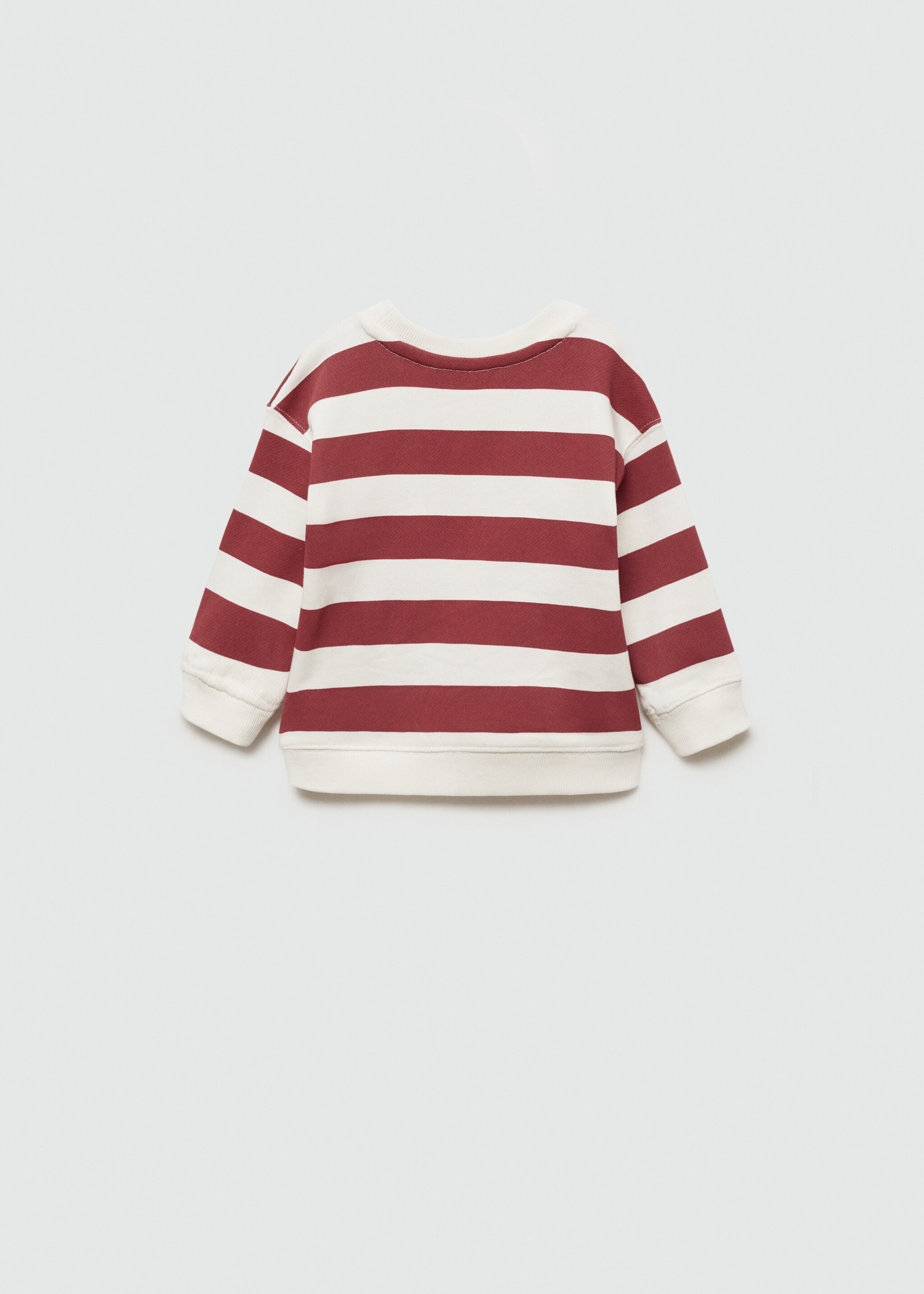 Striped print sweatshirt - Reverse of the article, Maroon. Ref: 77013288-00.