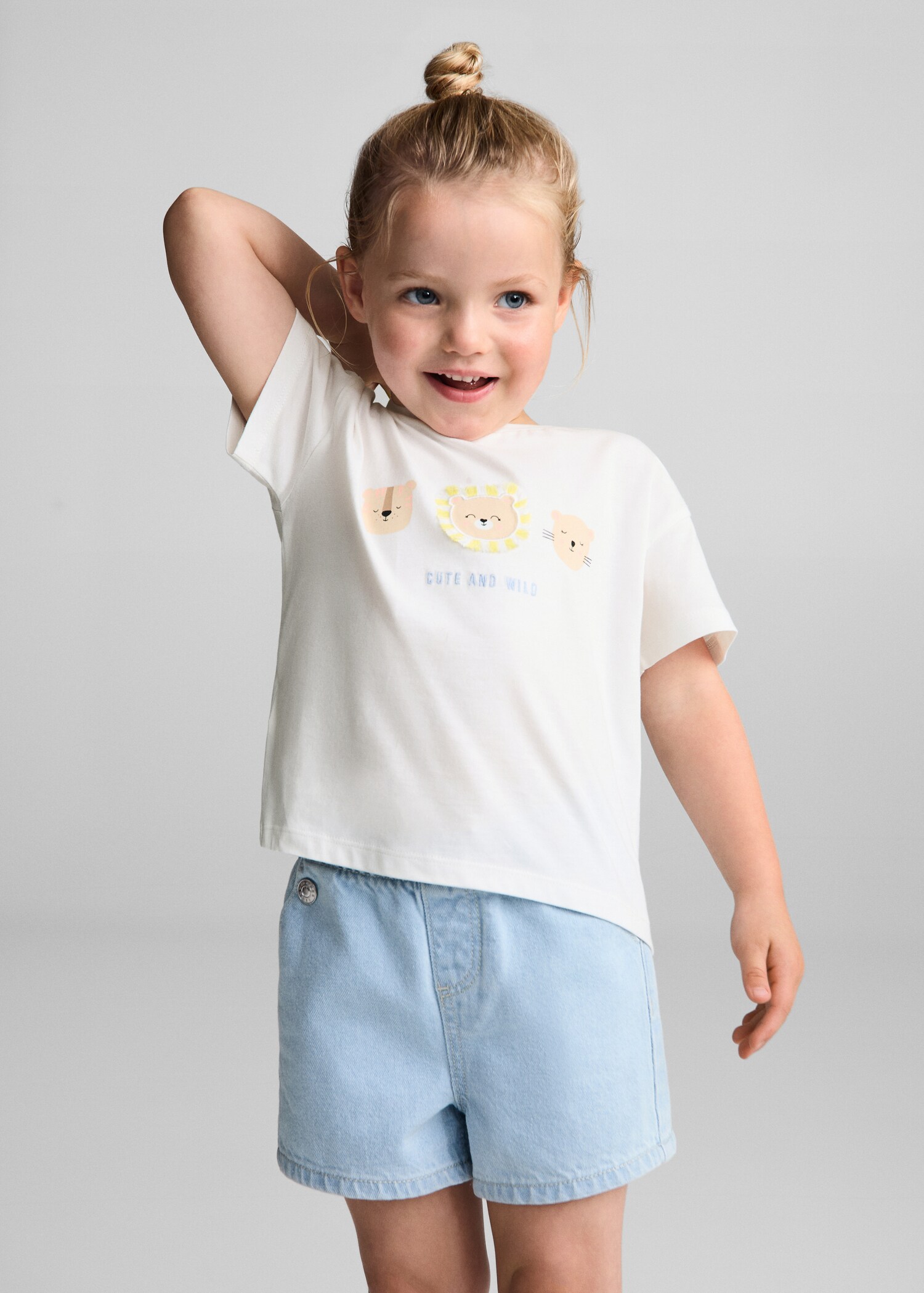 Baumwoll-T-Shirt mit Animal Print - Mittlere Ansicht