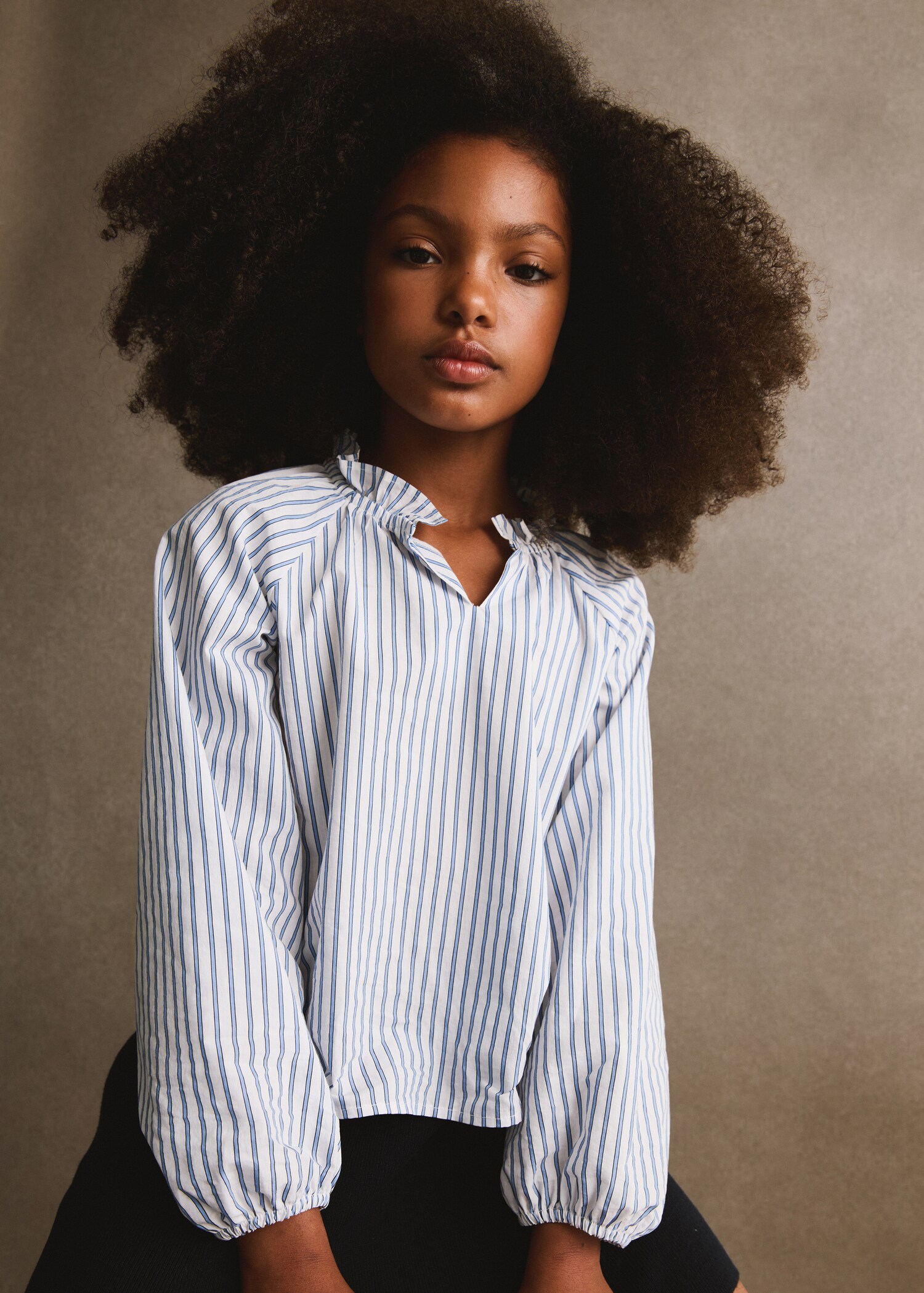 Ruched detail striped blouse - Details of the article 6