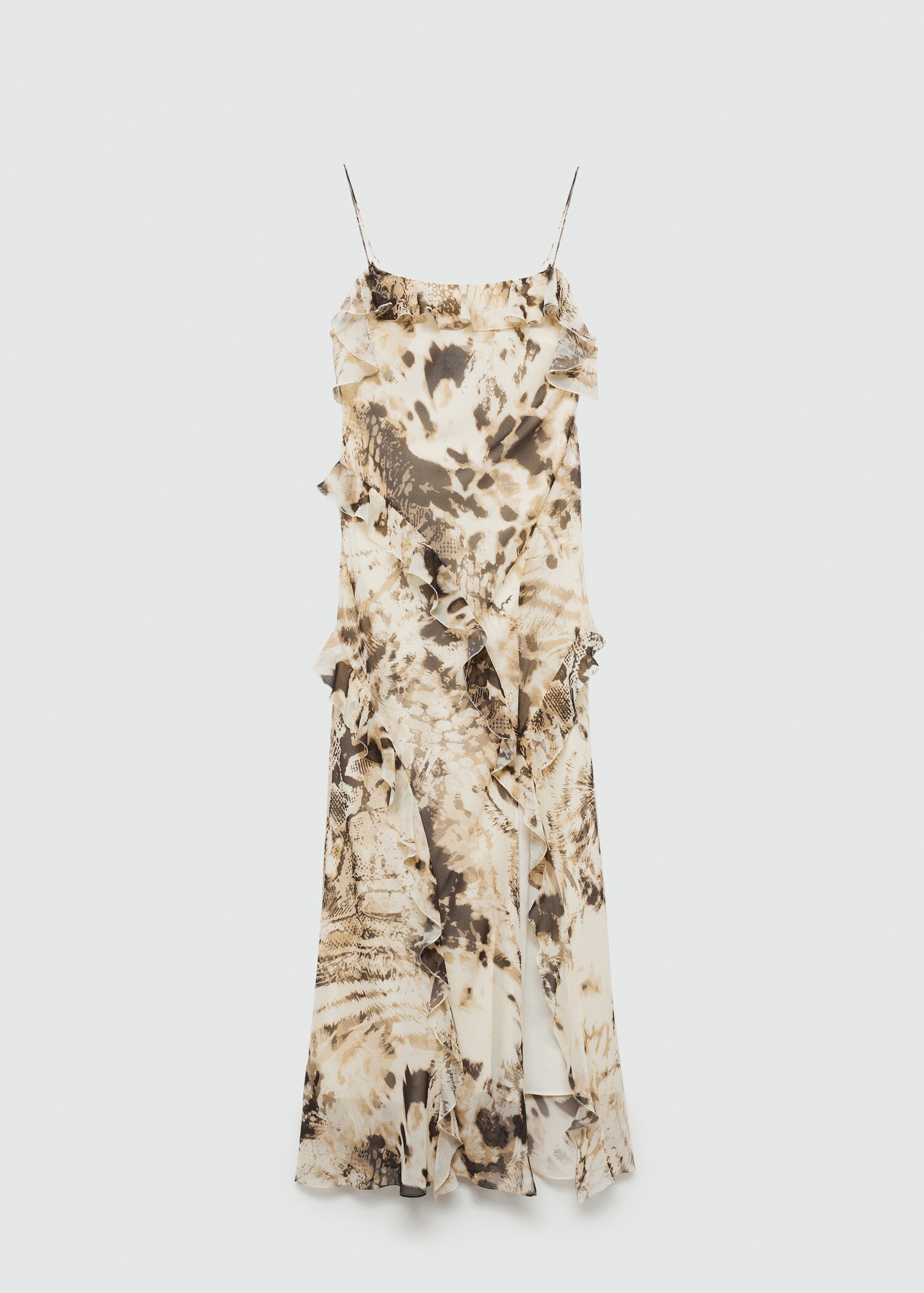 Jurk met ruches en animal print - Artikel zonder model