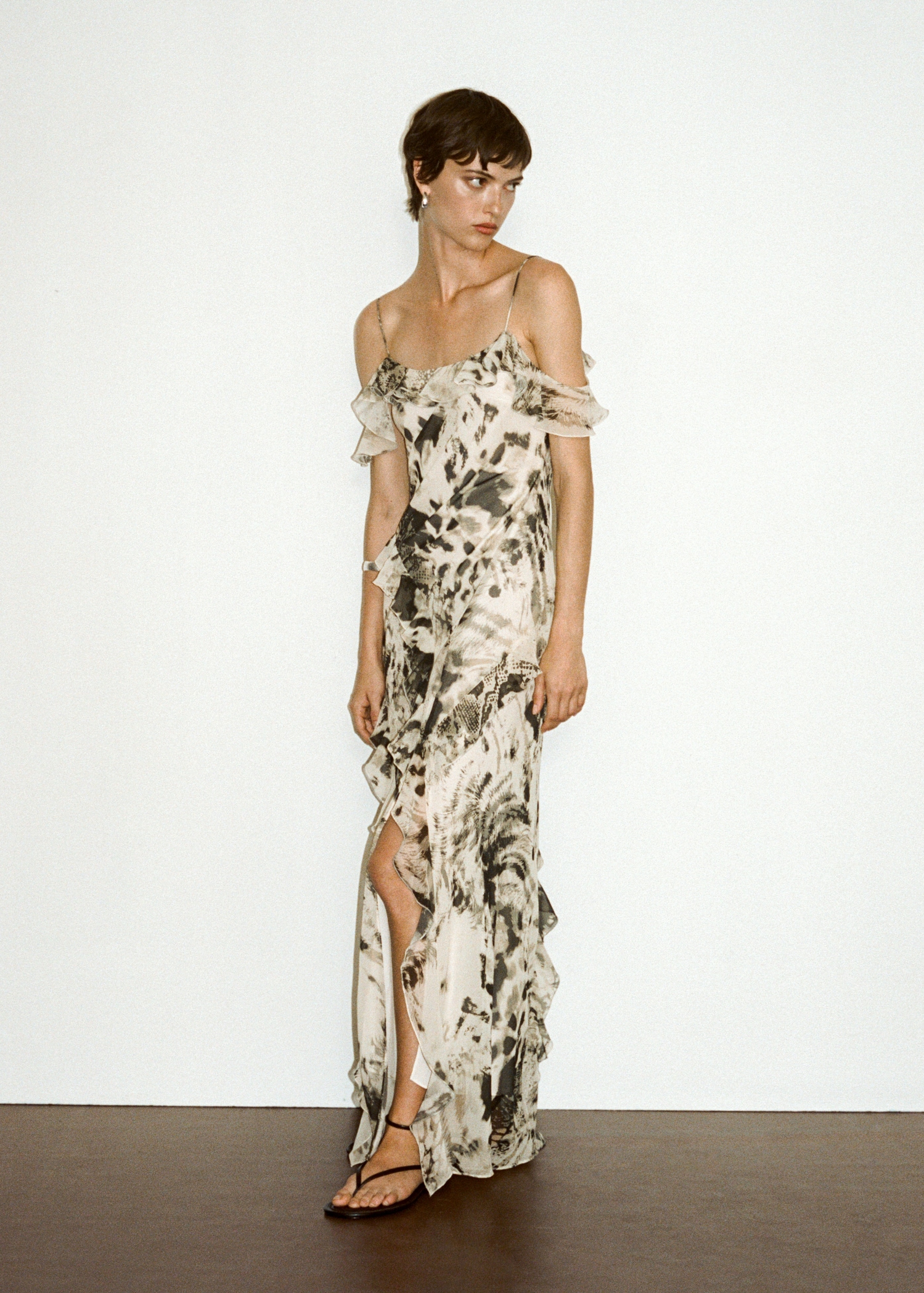 Vestido Corto Vestido Estampado Volantes Mango Vestido Volantes