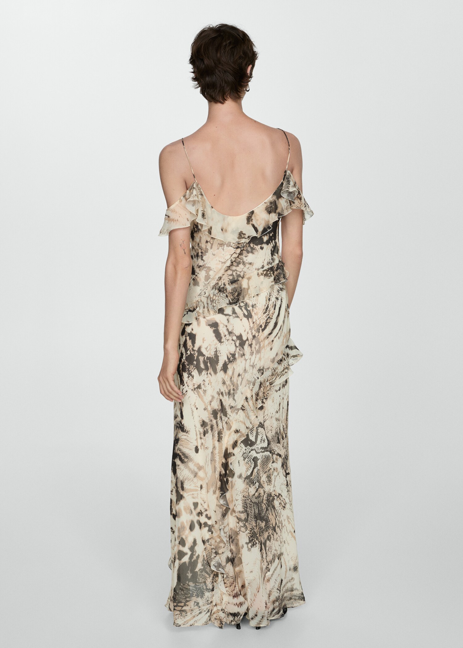Jurk met ruches en animal print - Achterkant van het artikel