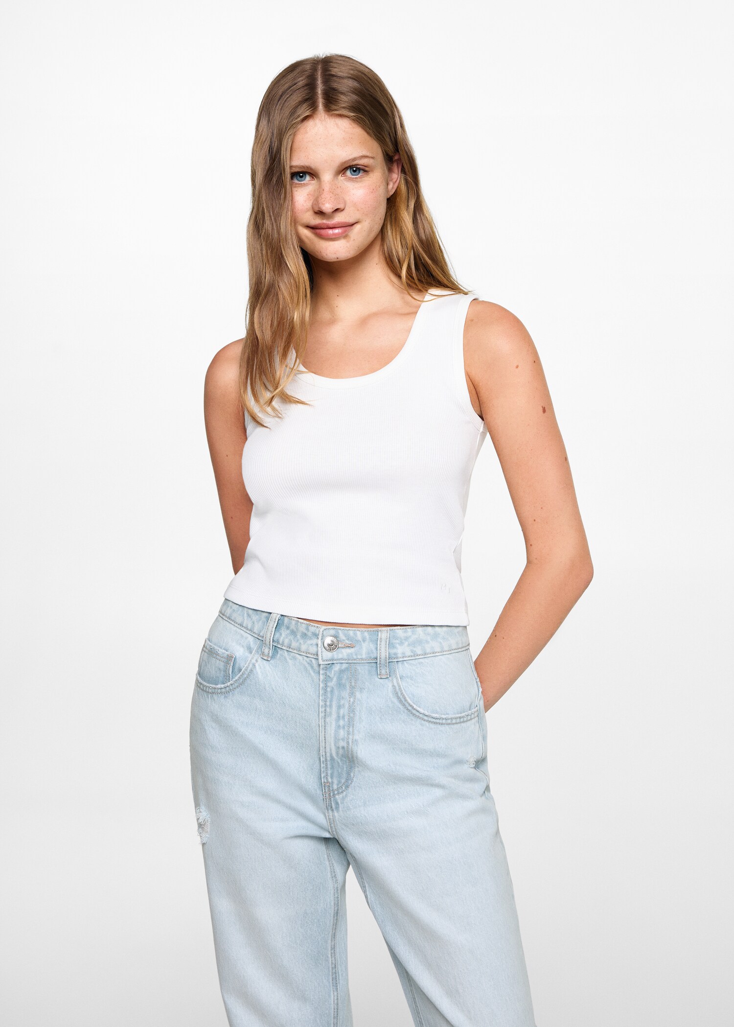 Ripped straight-fit jeans - Details of the article 1