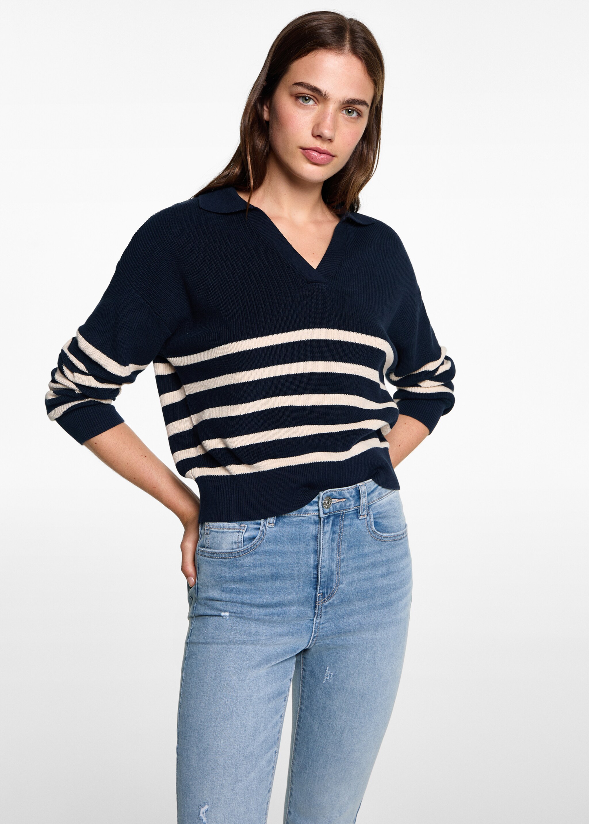 Slim Jeans in Cropped-Länge - Detail des Artikels 1, Hellblau. Ref: 77014012-00.