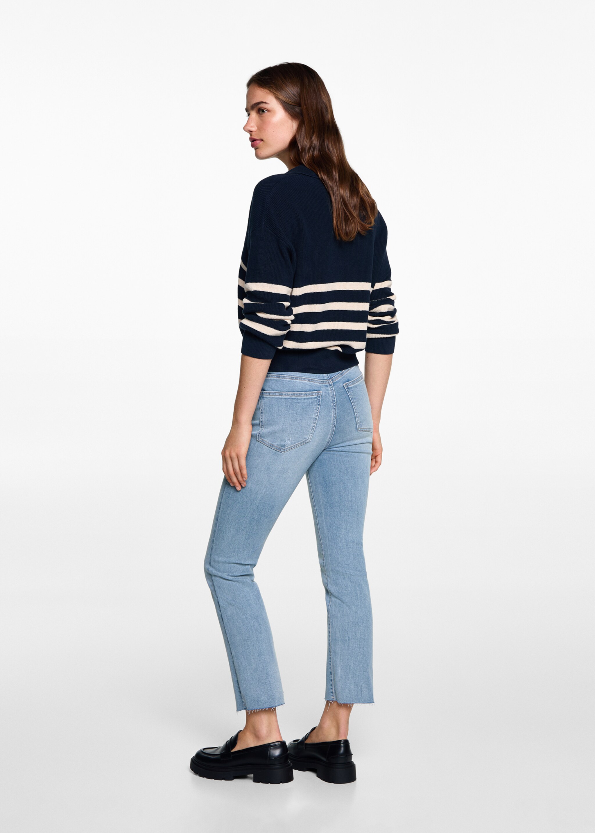 Slim Jeans in Cropped-Länge - Rückseite des Artikels, Hellblau. Ref: 77014012-00.