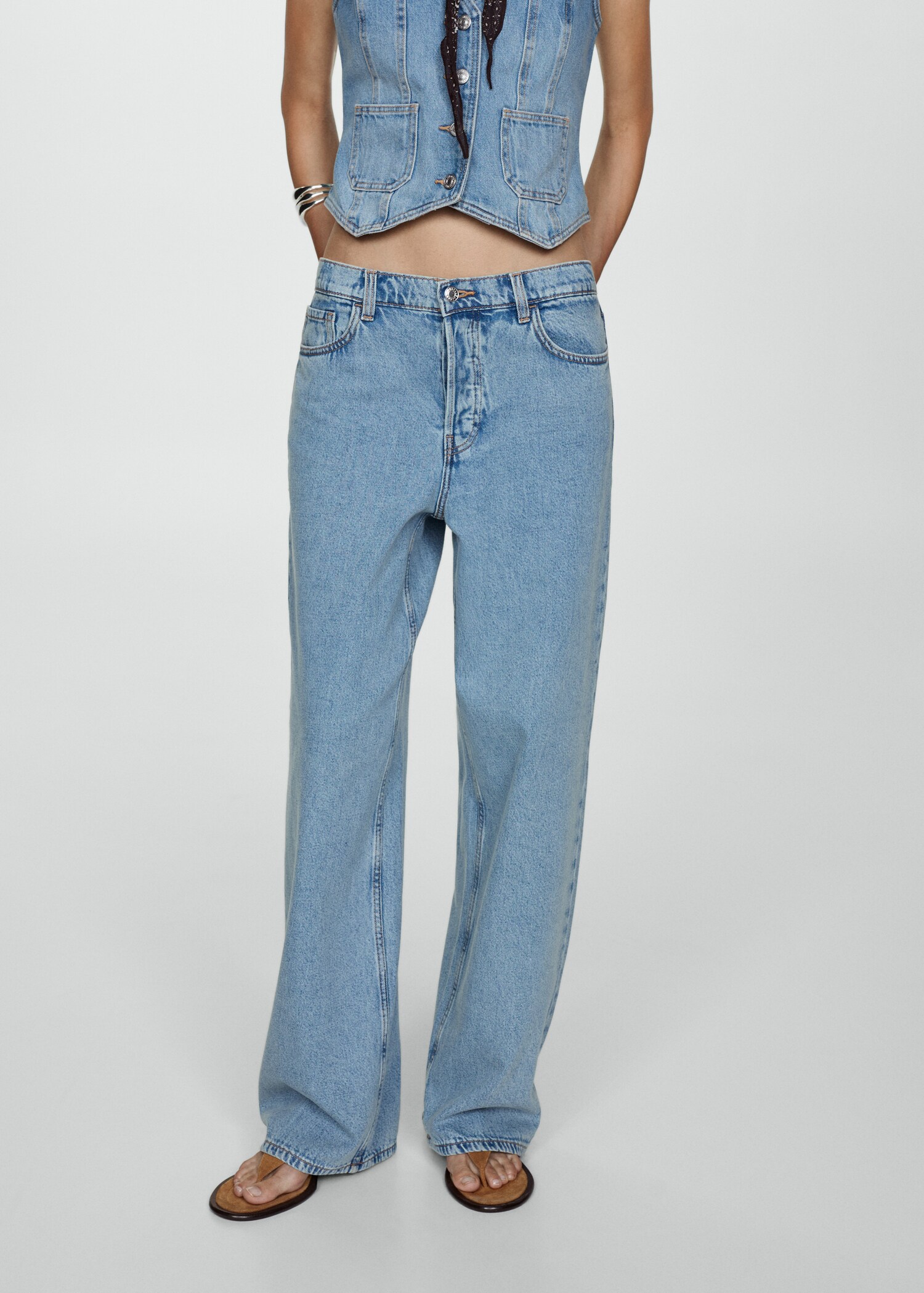 Low-rise loose-fit wideleg jeans - Medium plane
