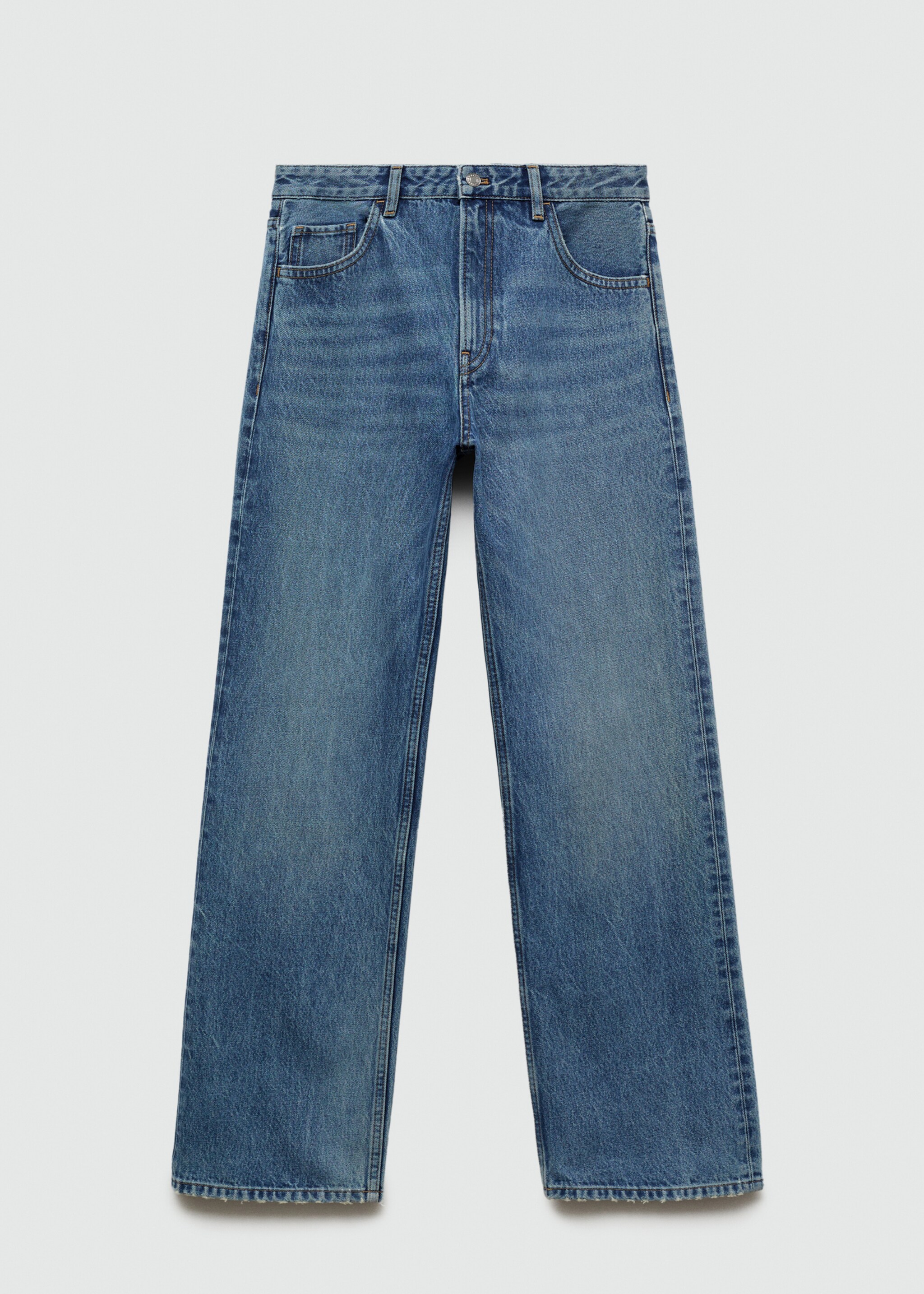 Gerade Jeans Miami mit mittlerer Bundhöhe - Artikel ohne Model, Mittelblau. Ref: 77014019-00.