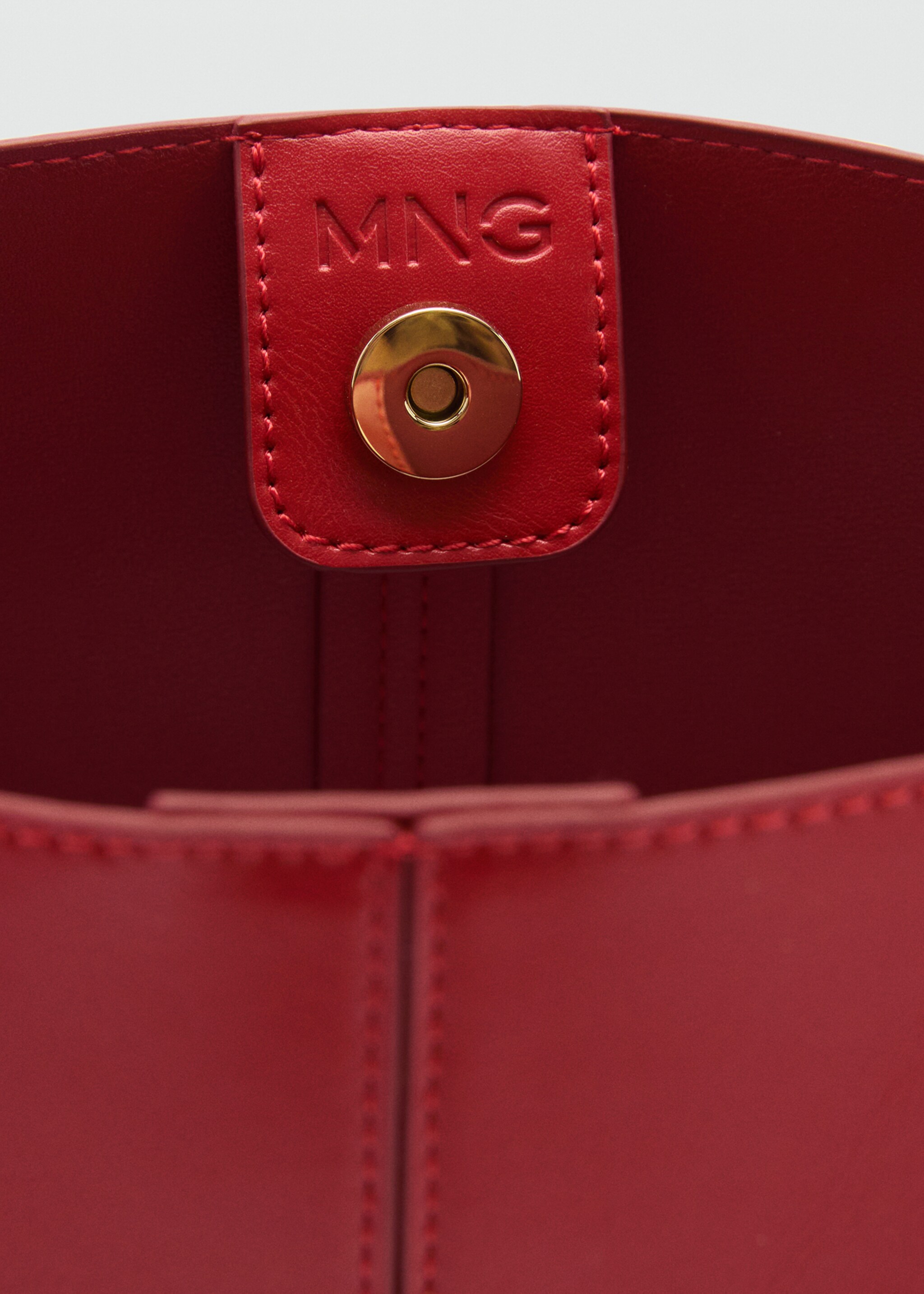 Mini-shopper shoulder bag - Details of the article 1, Red. Ref: 77014021-00.