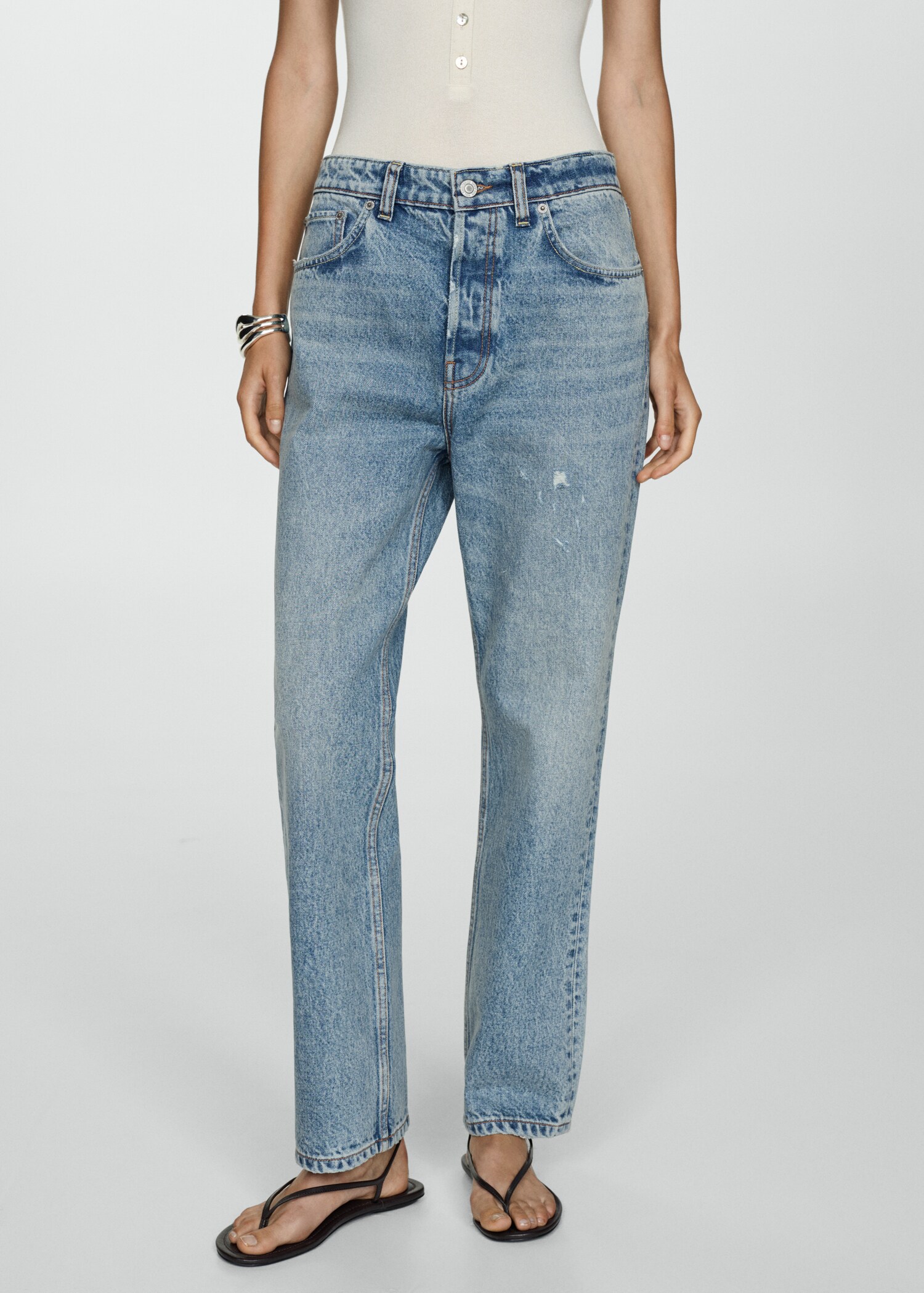 Loose boyfriend-style jeans - Medium plane