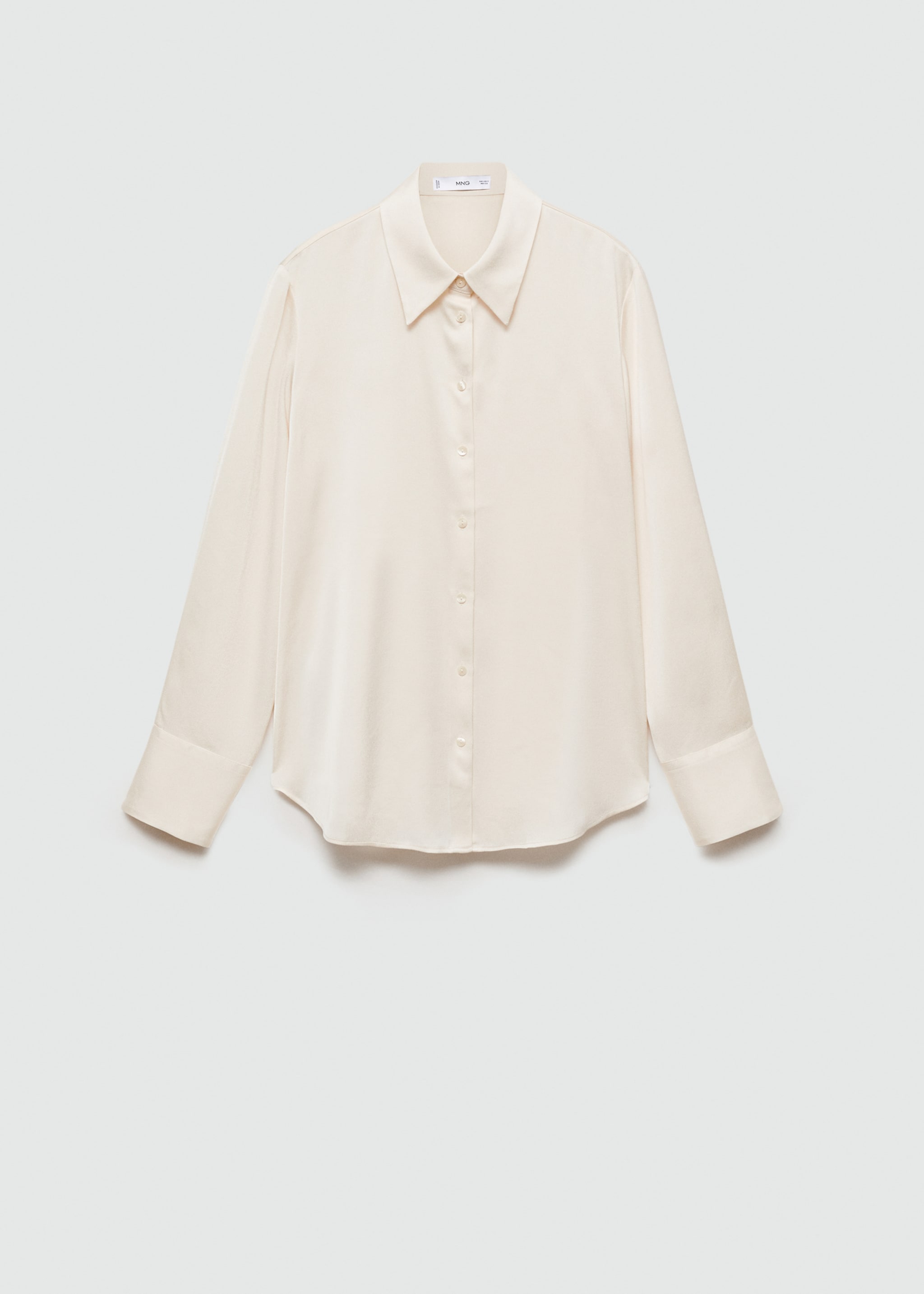 Satin finish flowy shirt - Article without model, Off White. Ref: 77014032-00.