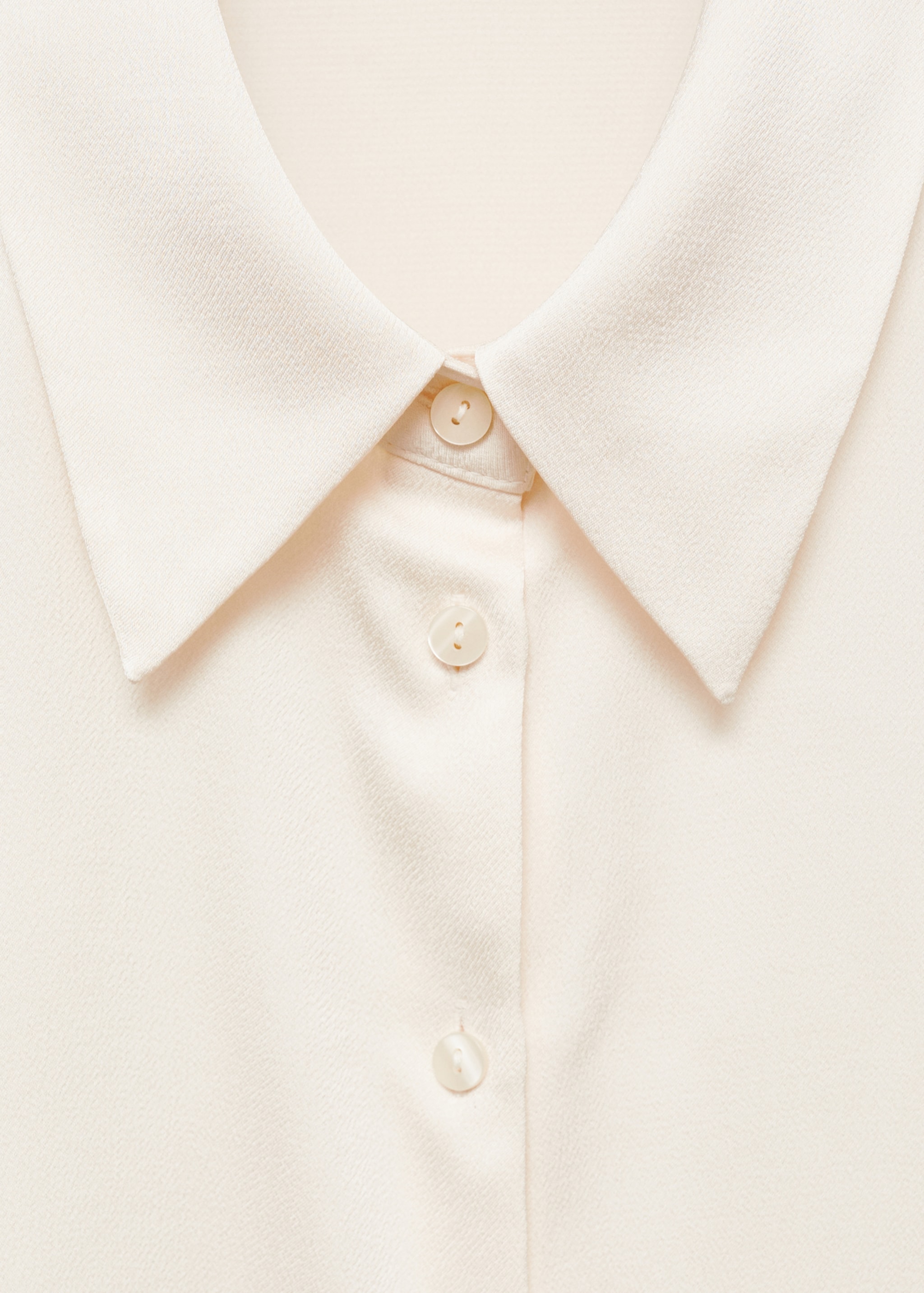 Satin finish flowy shirt - Details of the article 8, Off White. Ref: 77014032-00.