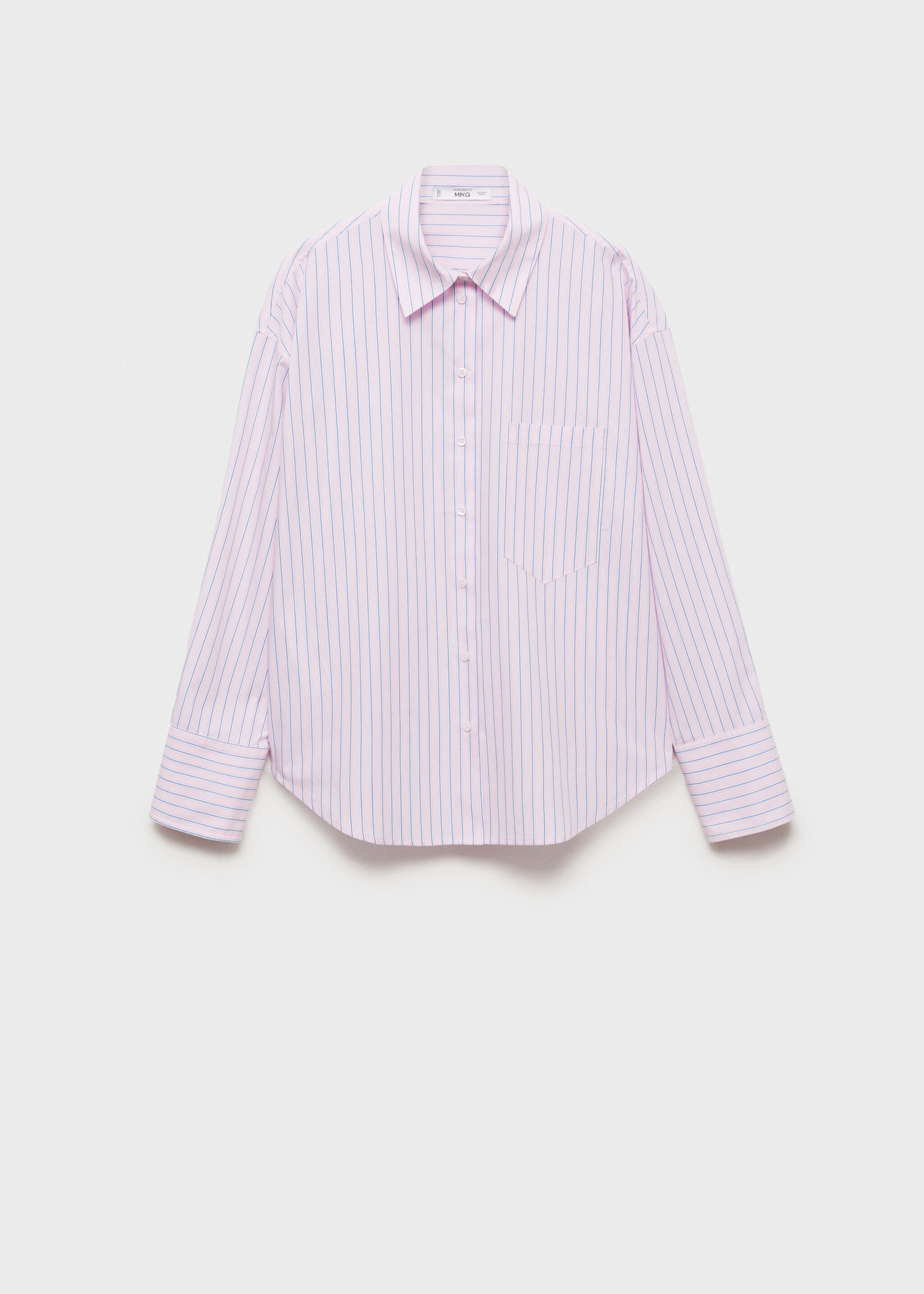 Striped cotton shirt - Article without model, Pink. Ref: 77014033-00.