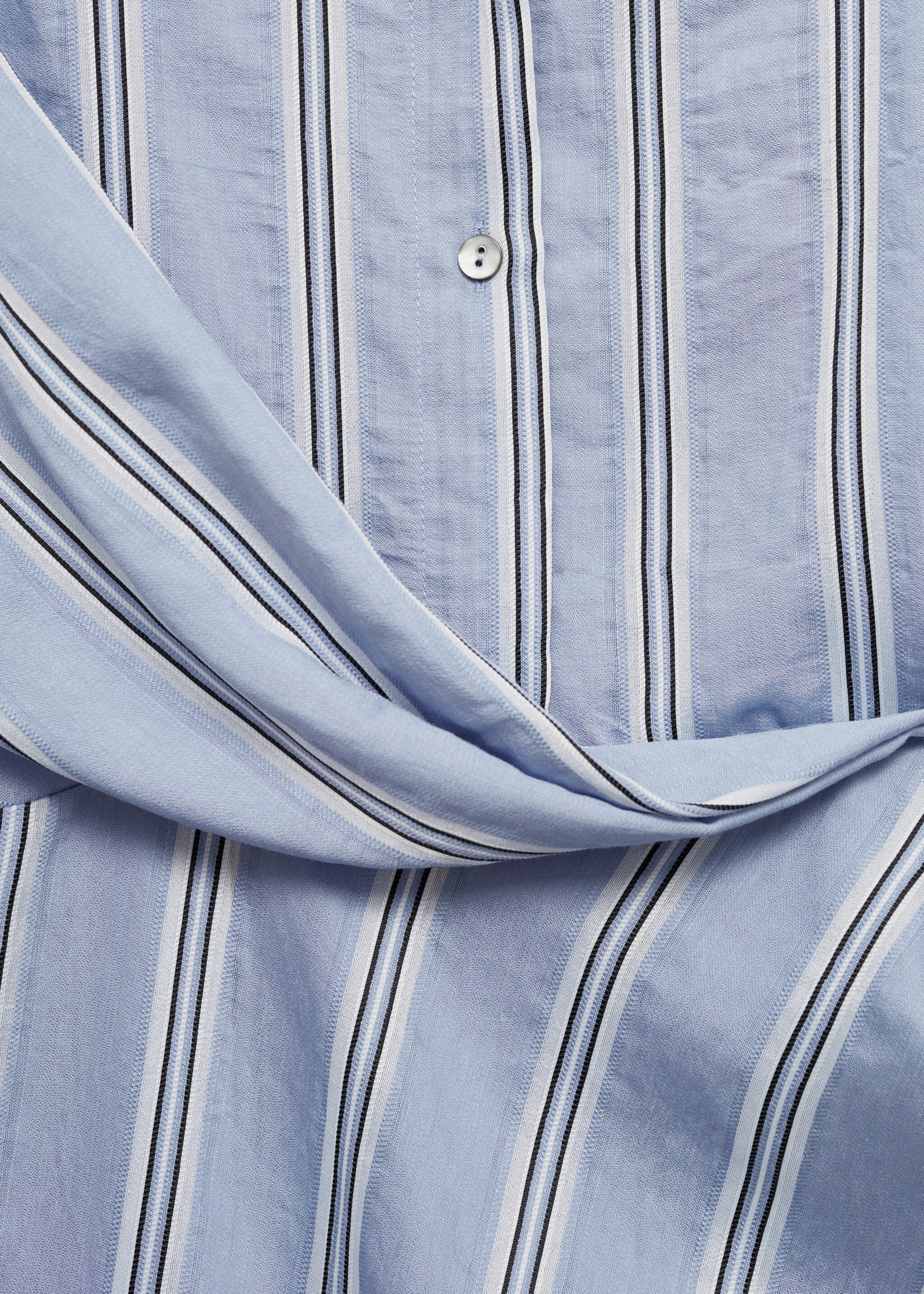 Draped shirt dress - Details of the article 0, Blue. Ref: 77014035-00.