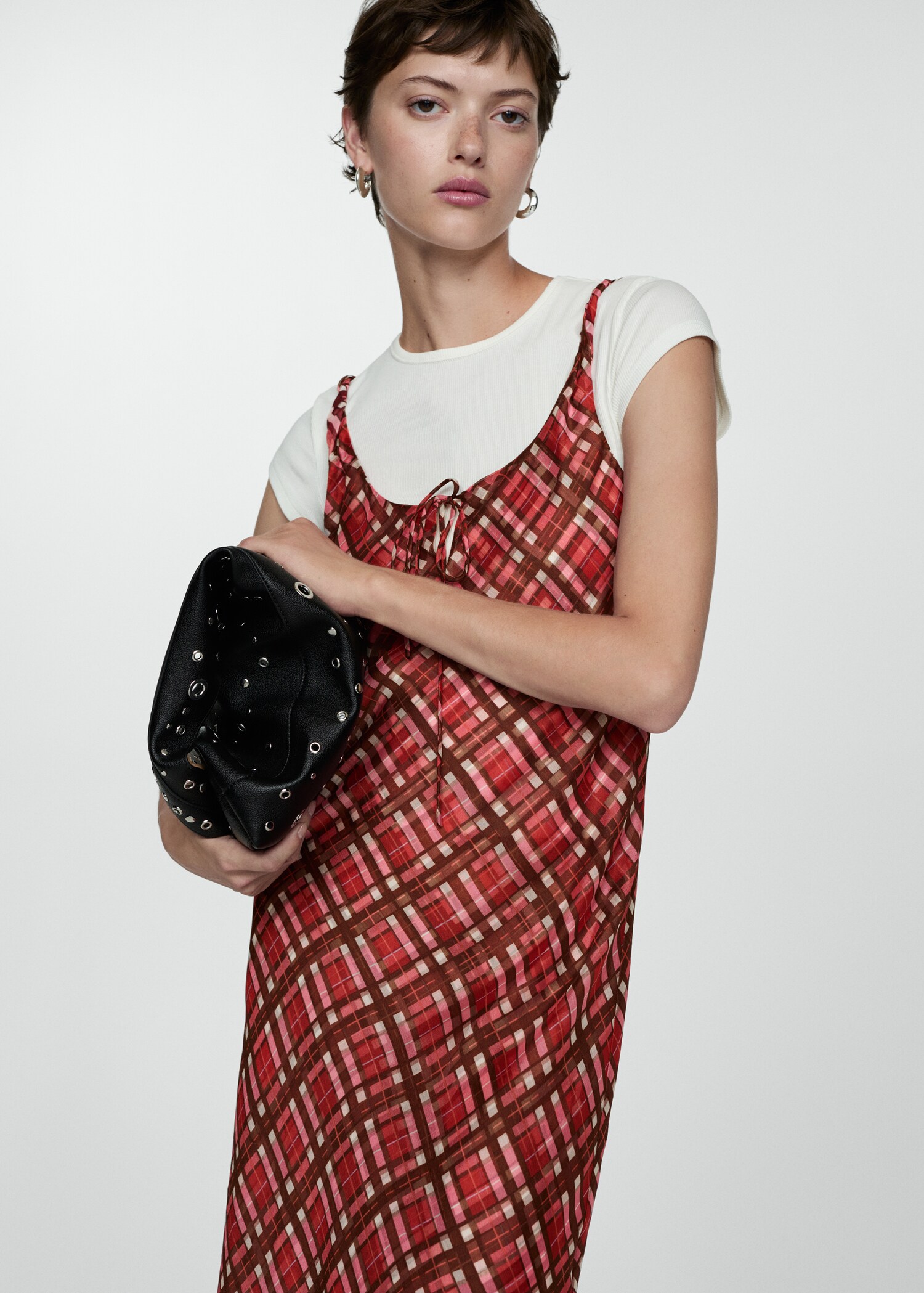 Langes Karo-Kleid - Mittlere Ansicht
