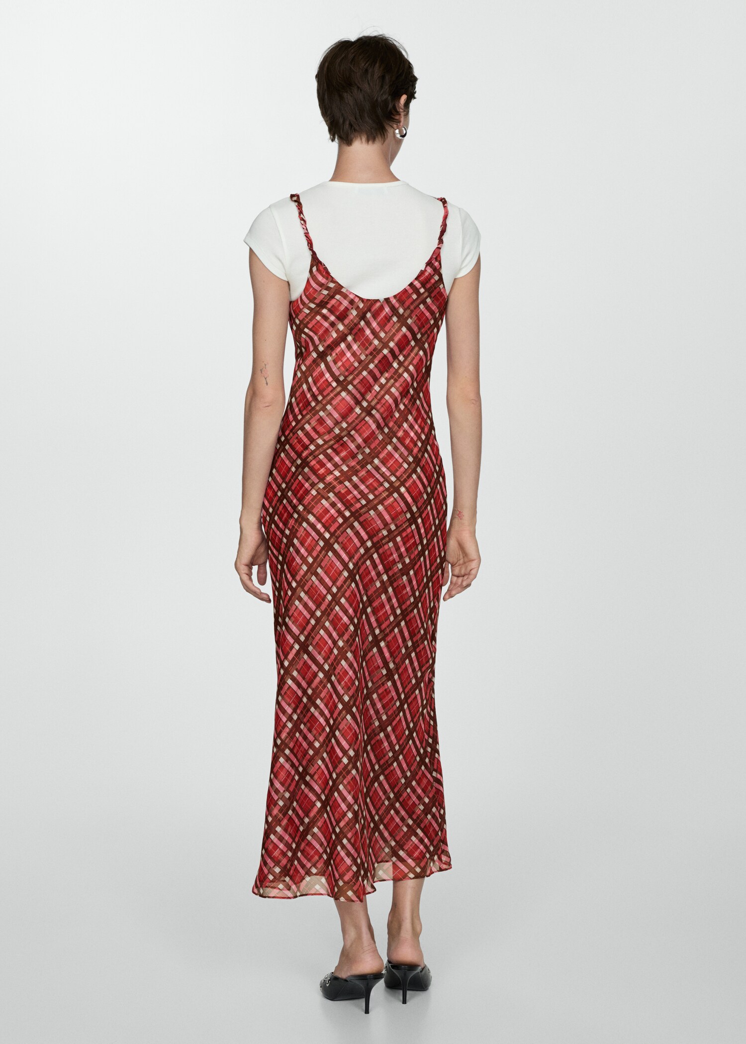 Langes Karo-Kleid - Rückseite des Artikels