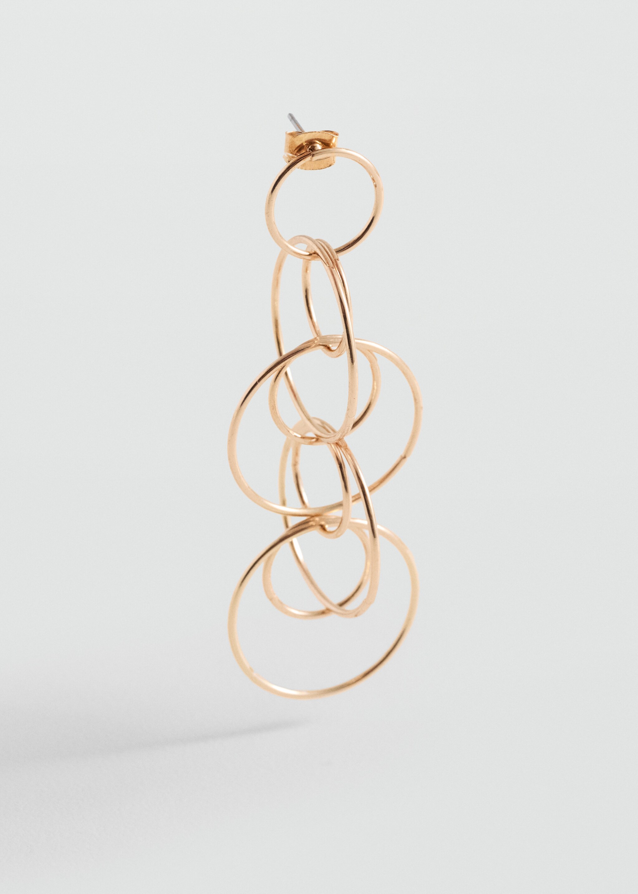 Boucles d'oreilles pendantes anneaux entrelacés - Plan moyen
